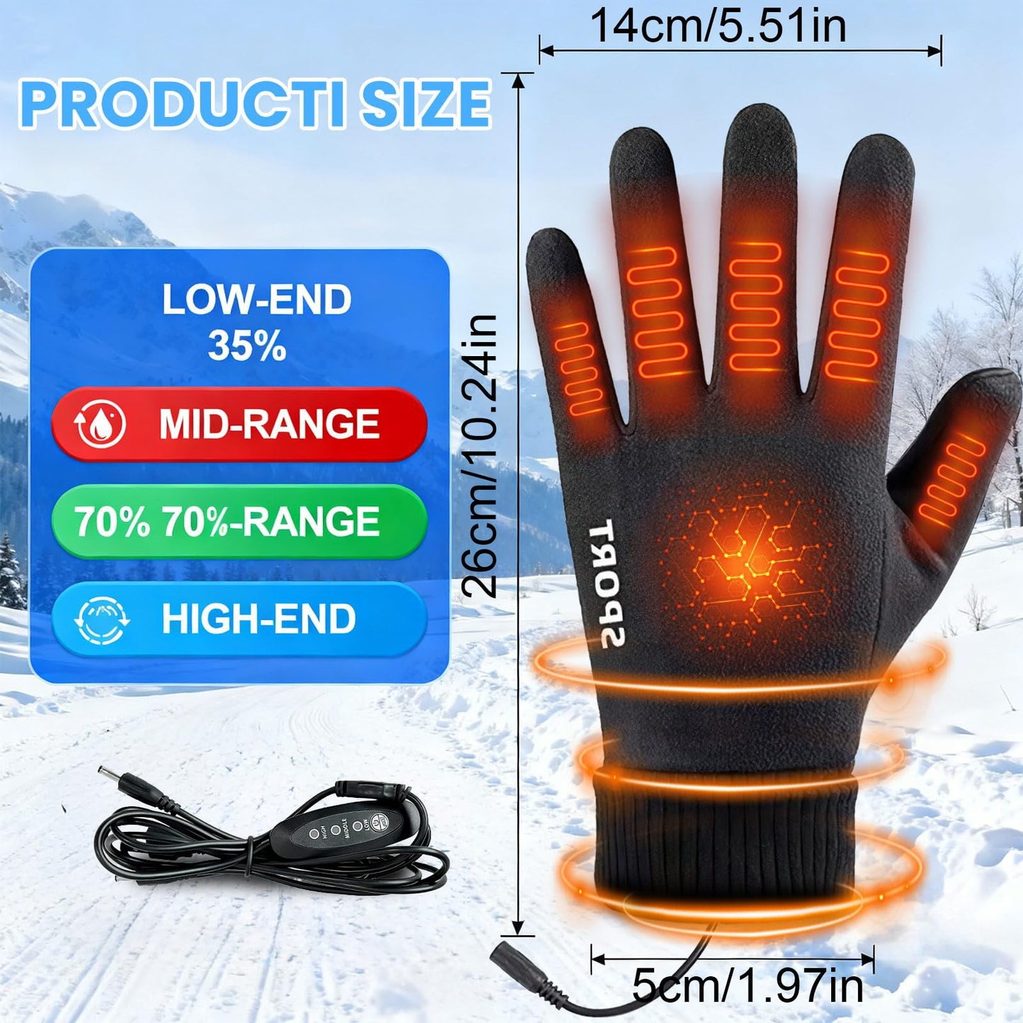 LGCASL Clearance! Heated Gloves Heated Gloves for Men Women with 3 Heat Settings Touchscreen Warming Gloves for Climbing Hiking Cycling Camping- 26 Grey