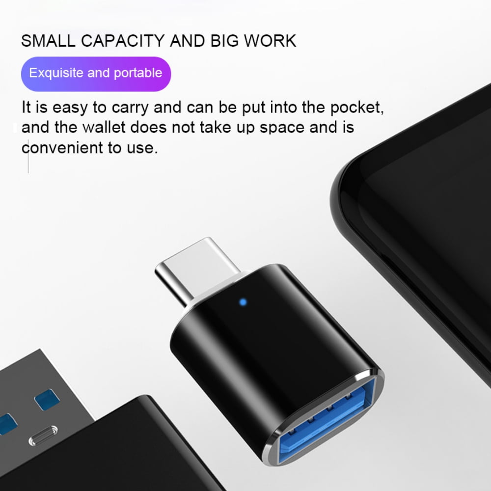 PLGEBR 2 Pack USB C to USB 3.0 Adapter, Type C Male to USB Female Adapter OTG for MacBook Pro/Air and Other Type C Devices Black