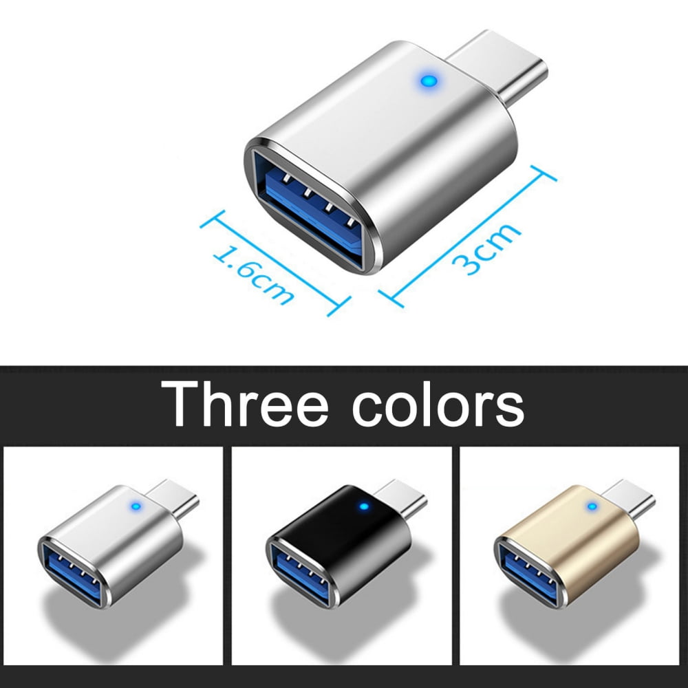 PLGEBR 2 Pack USB C to USB 3.0 Adapter, Type C Male to USB Female Adapter OTG for MacBook Pro/Air and Other Type C Devices Black