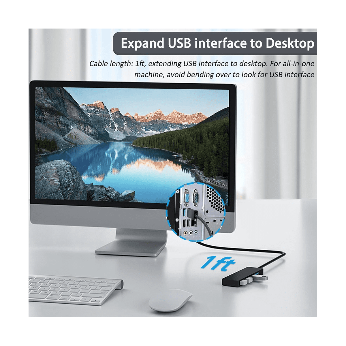Ckepdyeh 4-Port USB 3.0 Splitter Hub, Plastic Black
