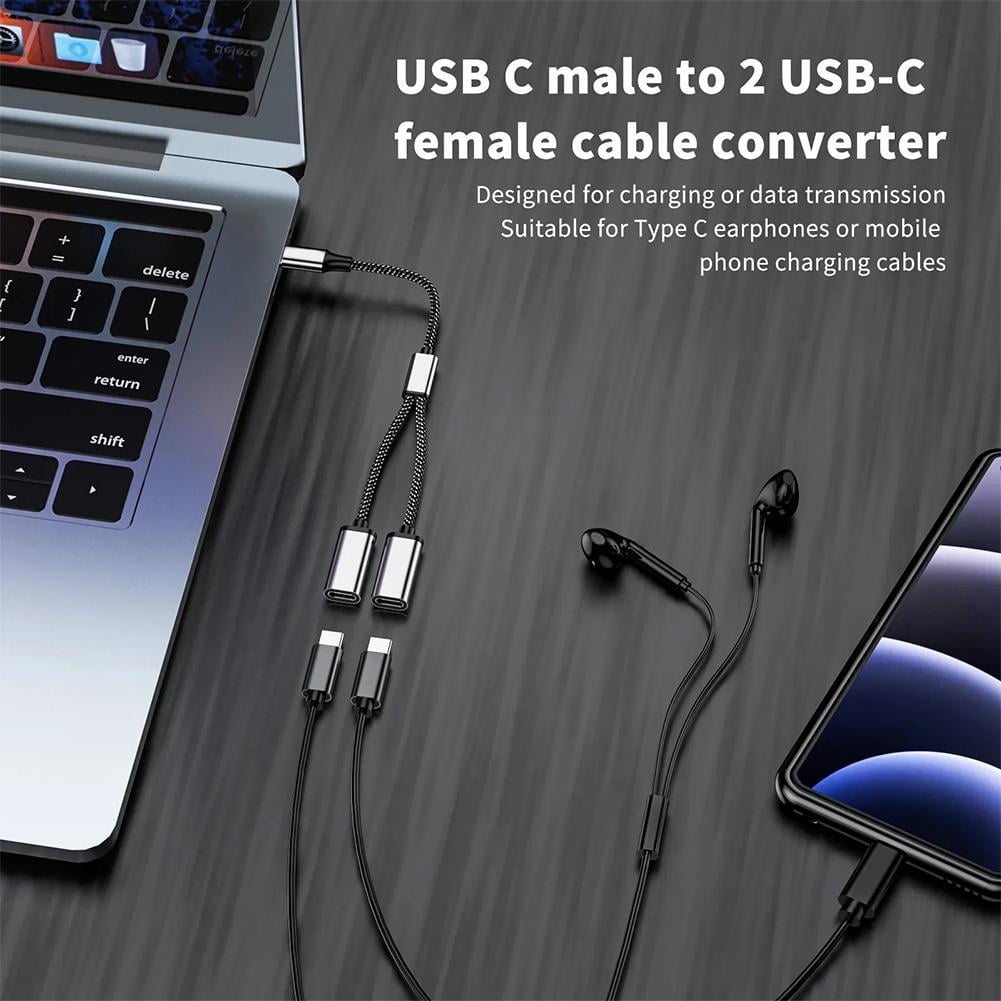 USB C Splitter, USB C to USB C Female Adapter, 2/3 Ports 1 to 3