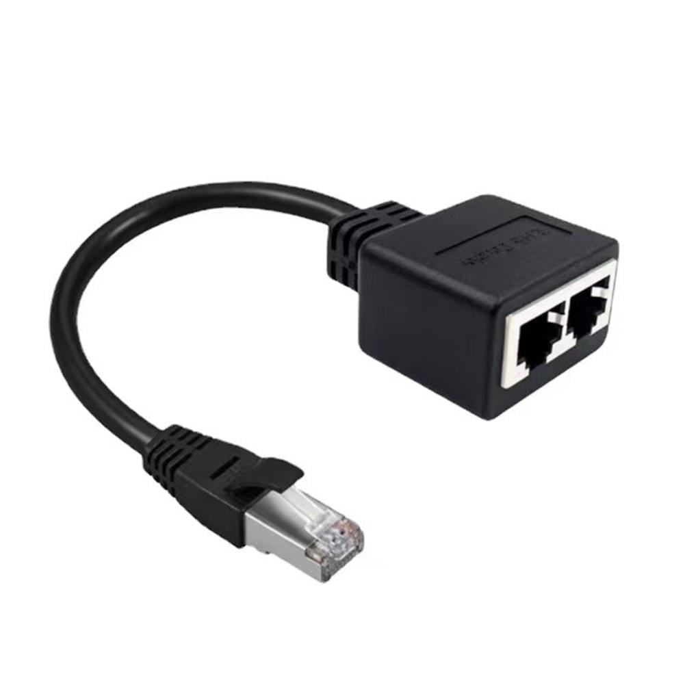 RJ45 Splitter Adapter Connector 1 to 2 Female Ports for CAT 5/CAT 6/CAT 7 LAN Ethernet Cables