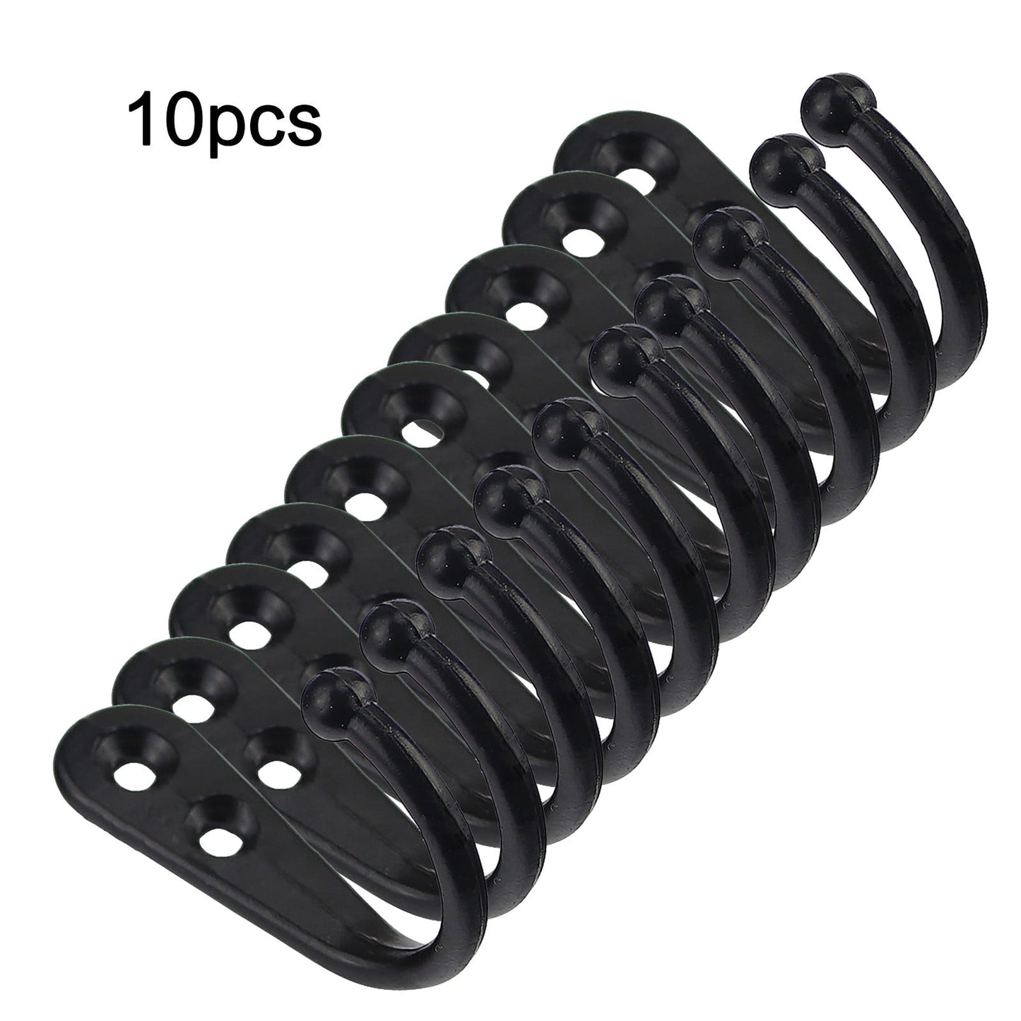 JWDX Black Wall Hooks, Hooks Clearance, 6Pcs Black Wall Hooks With Screwsand Anchor for Key, Towel, Hat (U Shape) A
