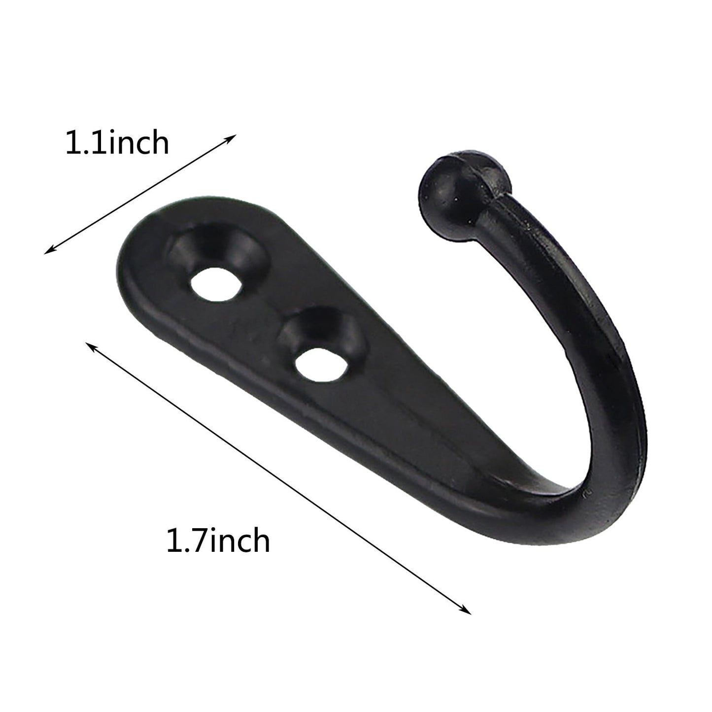JWDX Black Wall Hooks, Hooks Clearance, 6Pcs Black Wall Hooks With Screwsand Anchor for Key, Towel, Hat (U Shape) A