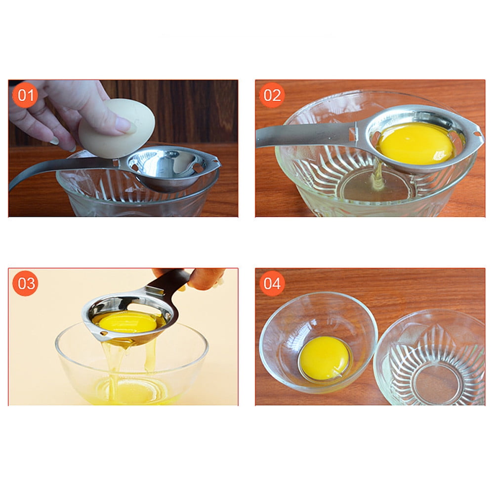 JWDX Bakeware Clearance! Kitchen Silver Egg Yolk Steel Tool Separator White Stainless Gadget Cooking Kitchen，Dining & Bar, Kitchen Fork Promotion Include 1X Egg White Separator Silver