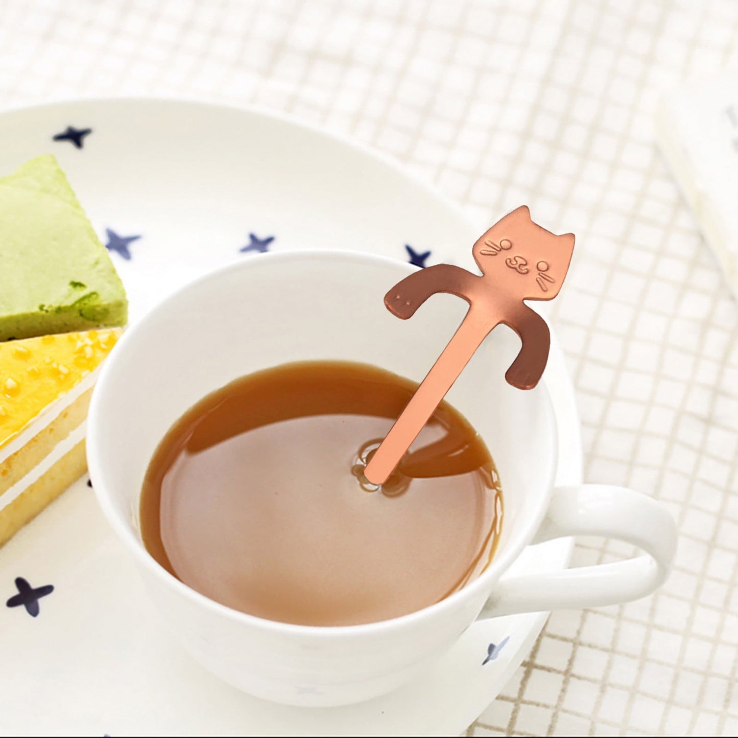 JWDX Tableware Clearance! Cat Spoon Short Handle Spoons Flatware Coffee Drinking Tools Kitchen Gadge, Stainless Steel Bowl Promotion Include 1X Spoon C