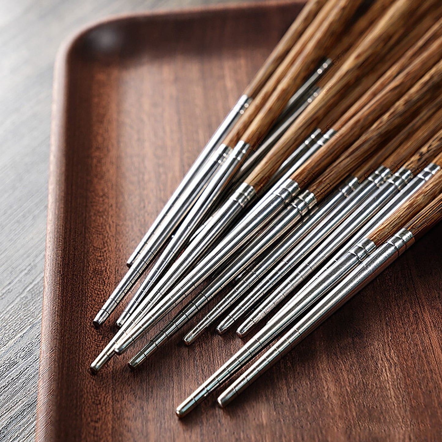 JWDX Tableware Clearance! Household High-Grade Non-Lacquered Non-Slip Light Chopsticks Wooden Luxury Kitchen，Dining Bar, Stainless Steel Bowl Promotion Include 1 Pair of Wooden Chopsticks AS shown