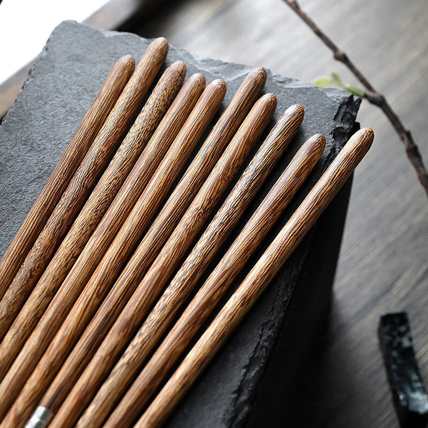 JWDX Tableware Clearance! Household High-Grade Non-Lacquered Non-Slip Light Chopsticks Wooden Luxury Kitchen，Dining Bar, Stainless Steel Bowl Promotion Include 1 Pair of Wooden Chopsticks AS shown