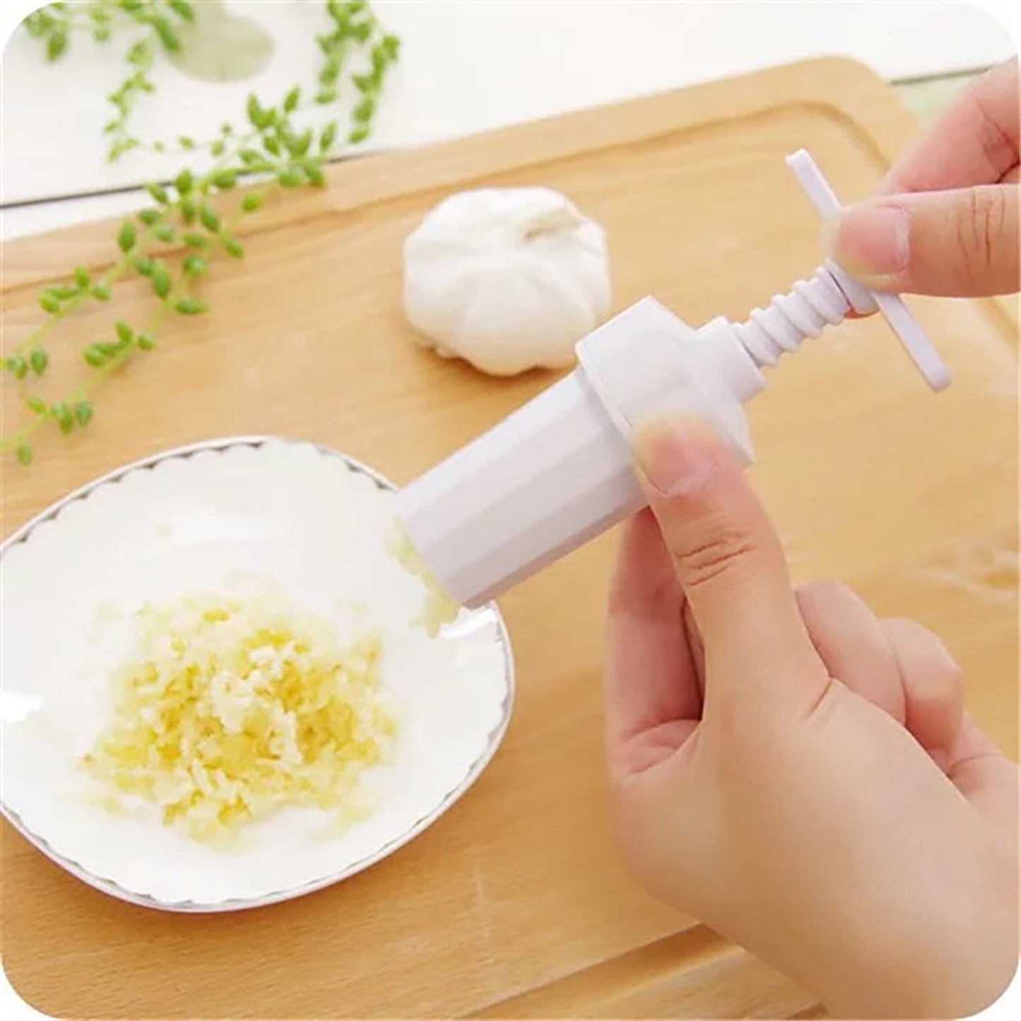 JWDX Garlic Press Clearance! Useful Garlic Crusher Sharpener Plastic Case Peeler Press Kitchen Garlic Press, Garlic Press Promotion Include 1X Garlic Press Tool AS shown