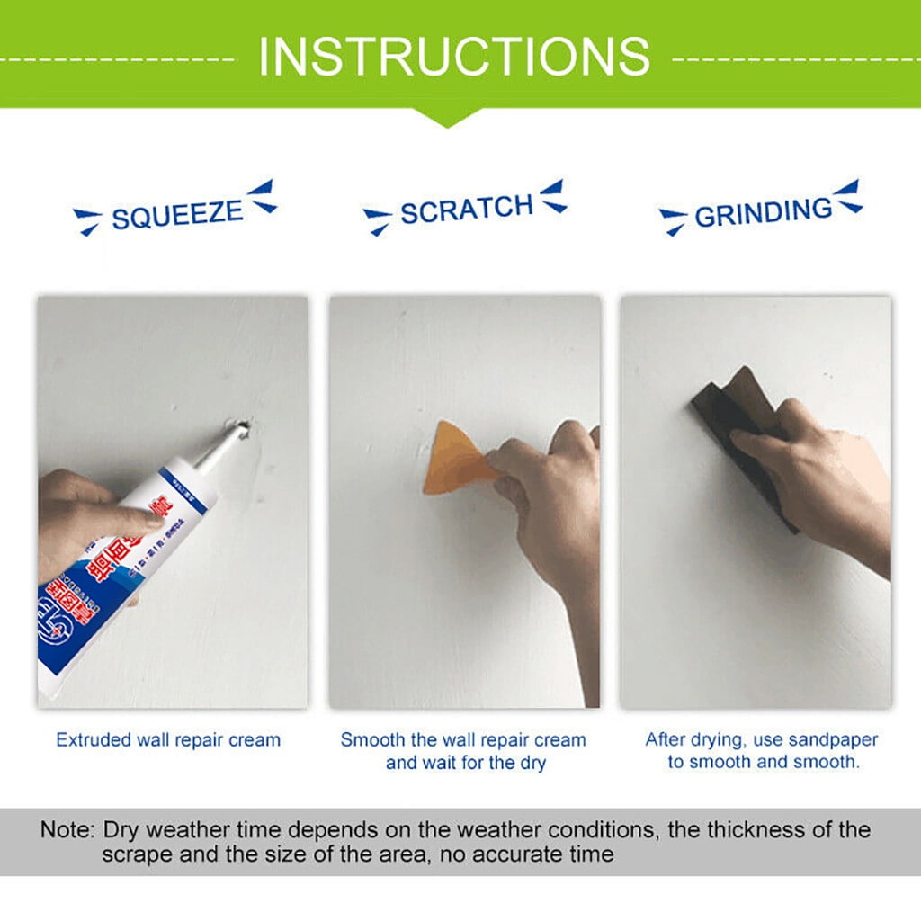 JWDX Cleaning Brush Clearance! White Latex Paint Wall Wall Cracks Ointment, Cleaning Brush Promotion Include 1X Wall Repair Paste 1X Scraper White