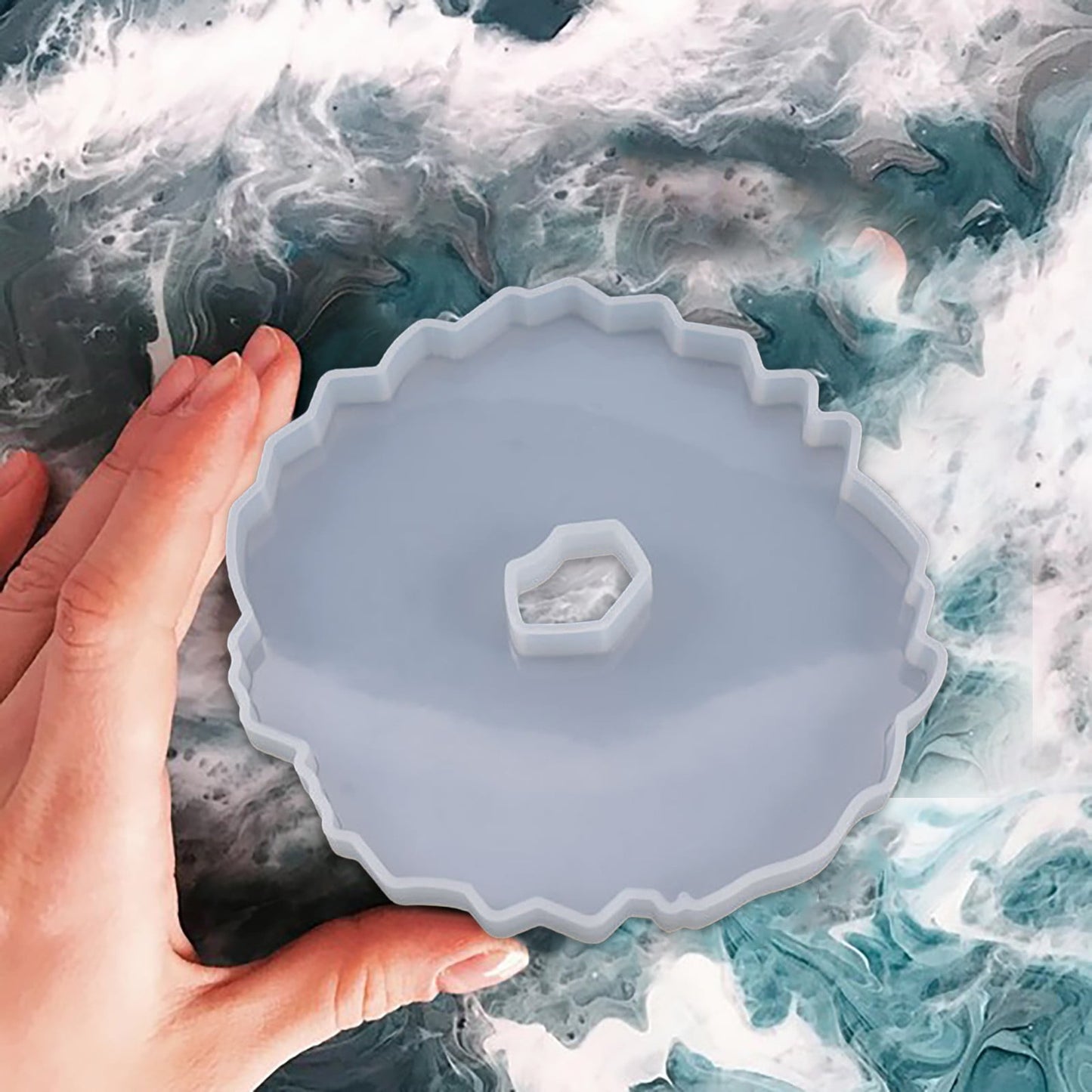 JWDX Diy Silicone Mould Clearance! Epoxy Silicone Mold B, Diy Crystal Glue Utensil Special Shaped Irregular Shape Cushion Tool Decoration Silicone Props, include 1X Mold B