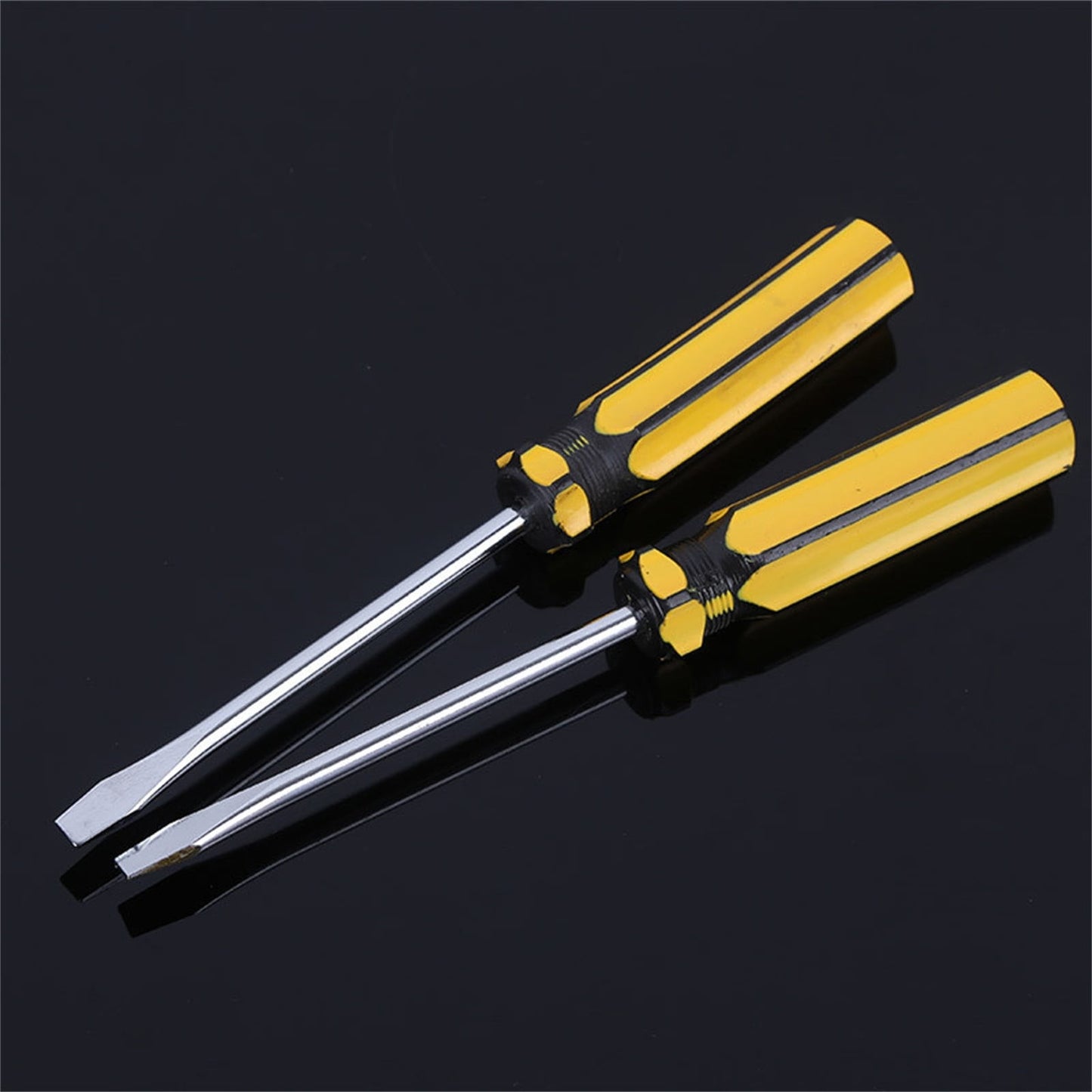 Eewia Screwdriver Clearance! Pvc Handle Screwdriver Metric Single Use Carbon Steel Cross Flat Head Screwdriver B, Hardware Tools Pvc Handle Driver Metric Single Use Steel Flathead Screwdriver black and bright yellow