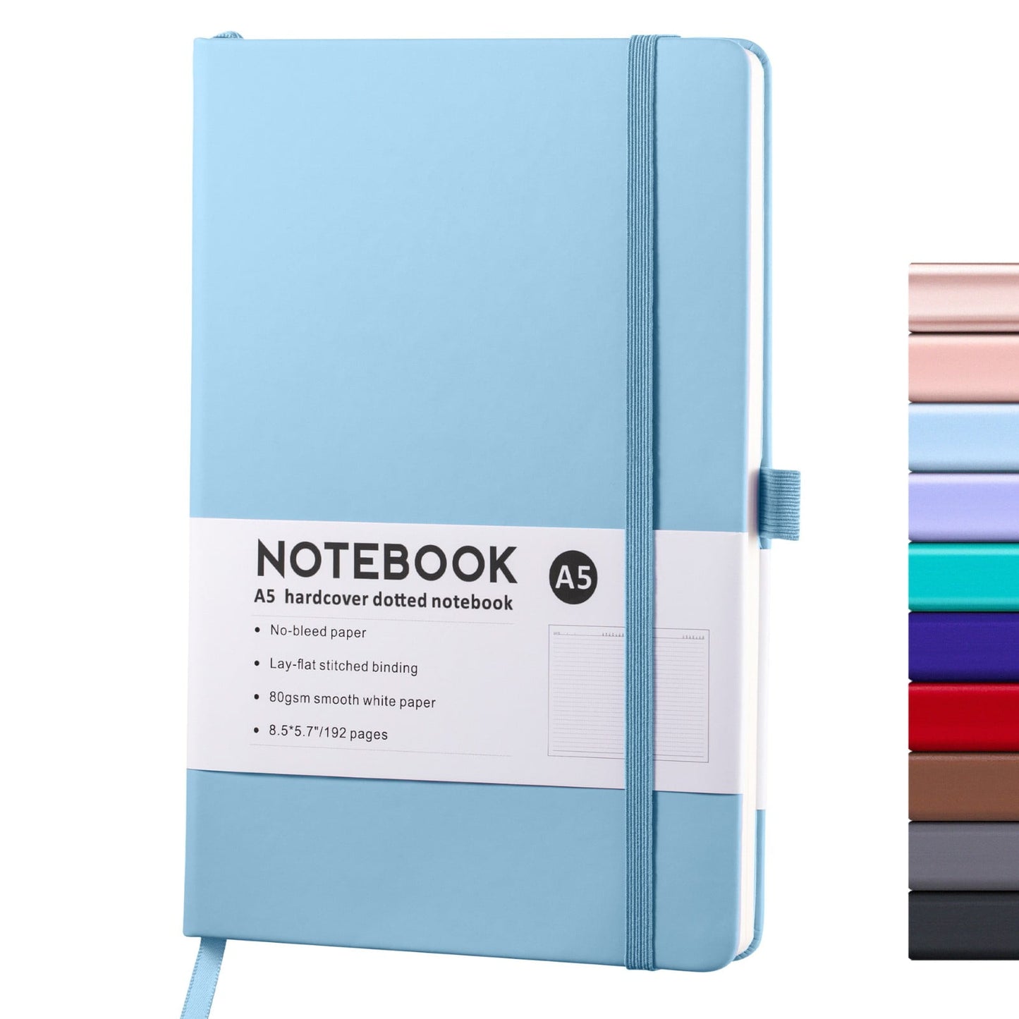 JWDX Notebook Clearance! Simple A5 Notebook Elastic Band Student Diary 96 Sheets, Lined Classic Pocket Notebook Journal Leather Hard Premium Thick Paper with Inner Pocket 3.5 W4-BU1