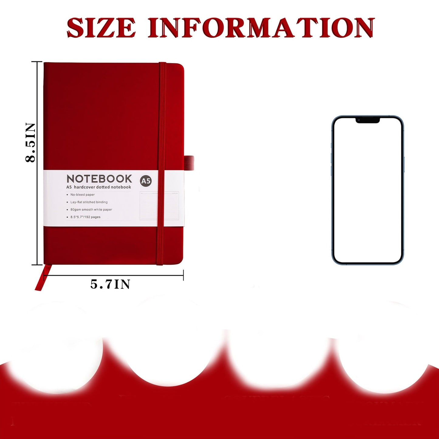 JWDX Notebook Clearance! Simple A5 Notebook Elastic Band Student Diary 96 Sheets, Lined Classic Pocket Notebook Journal Leather Hard Premium Thick Paper with Inner Pocket 3.5 W4-BU1