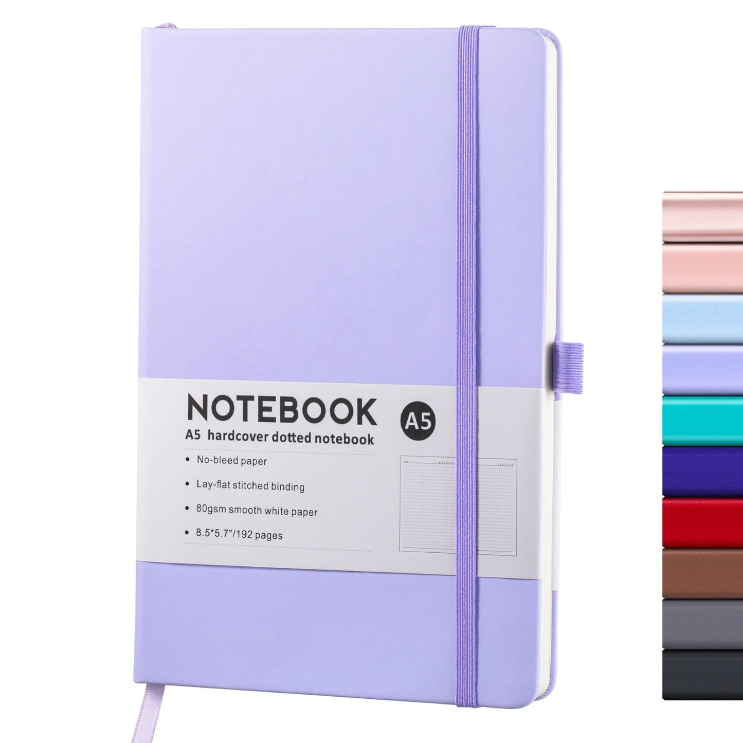 JWDX Notebook Clearance! Simple A5 Notebook Elastic Band Student Diary 96 Sheets, Lined Classic Pocket Notebook Journal Leather Hard Premium Thick Paper with Inner Pocket 3.5 W4-Purple
