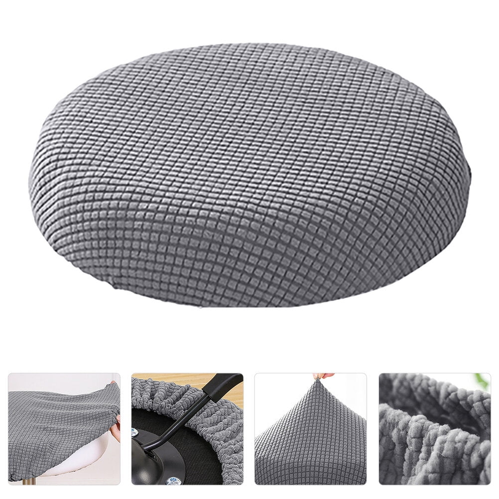 Ortofally Bar Stool Covers Stretchy Round Chair Covers Slipcover Washable Stool Cushion Elastic Bar Chair Covers 2.50X1.50X1.00CM Grey