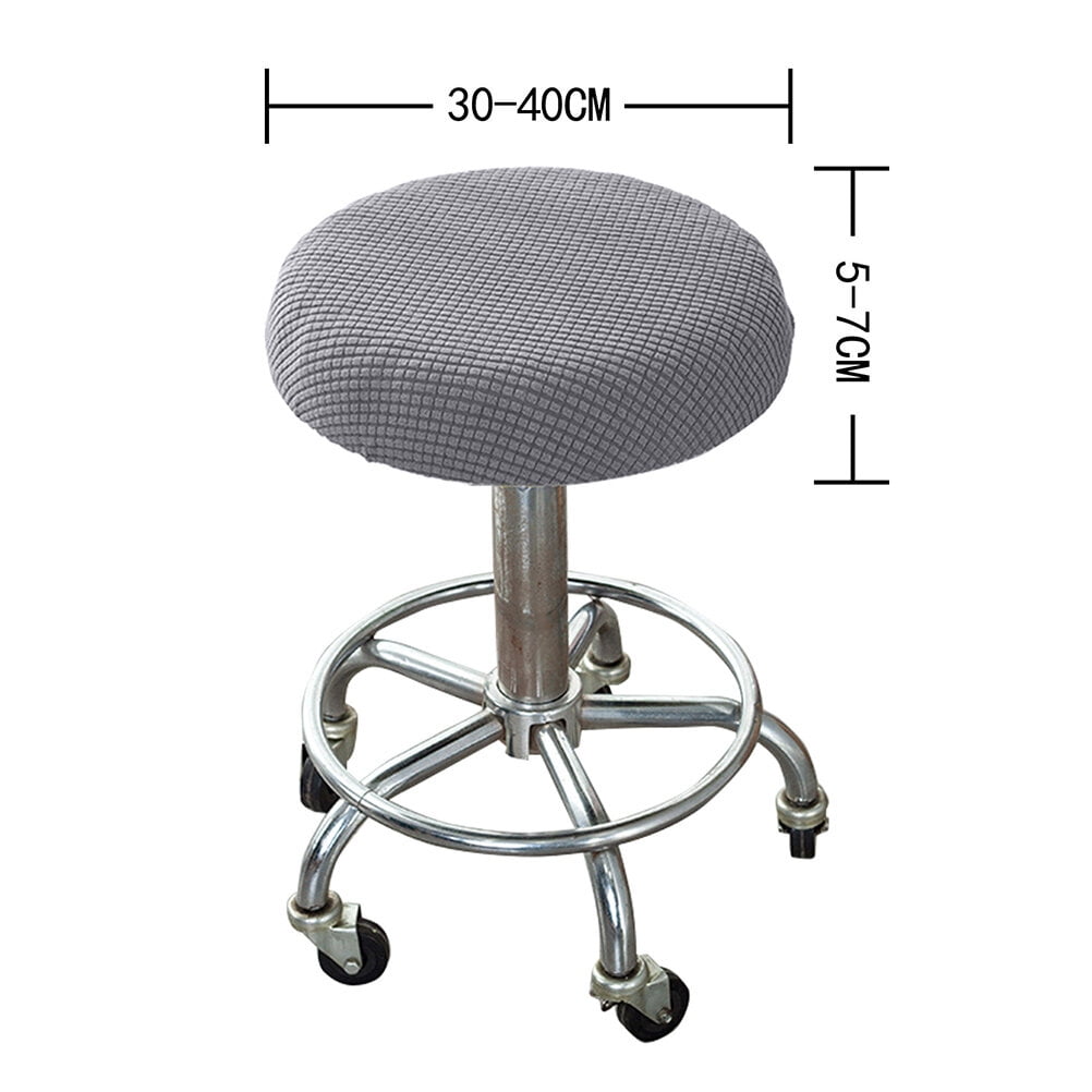 Ortofally Bar Stool Covers Stretchy Round Chair Covers Slipcover Washable Stool Cushion Elastic Bar Chair Covers 2.50X1.50X1.00CM Grey
