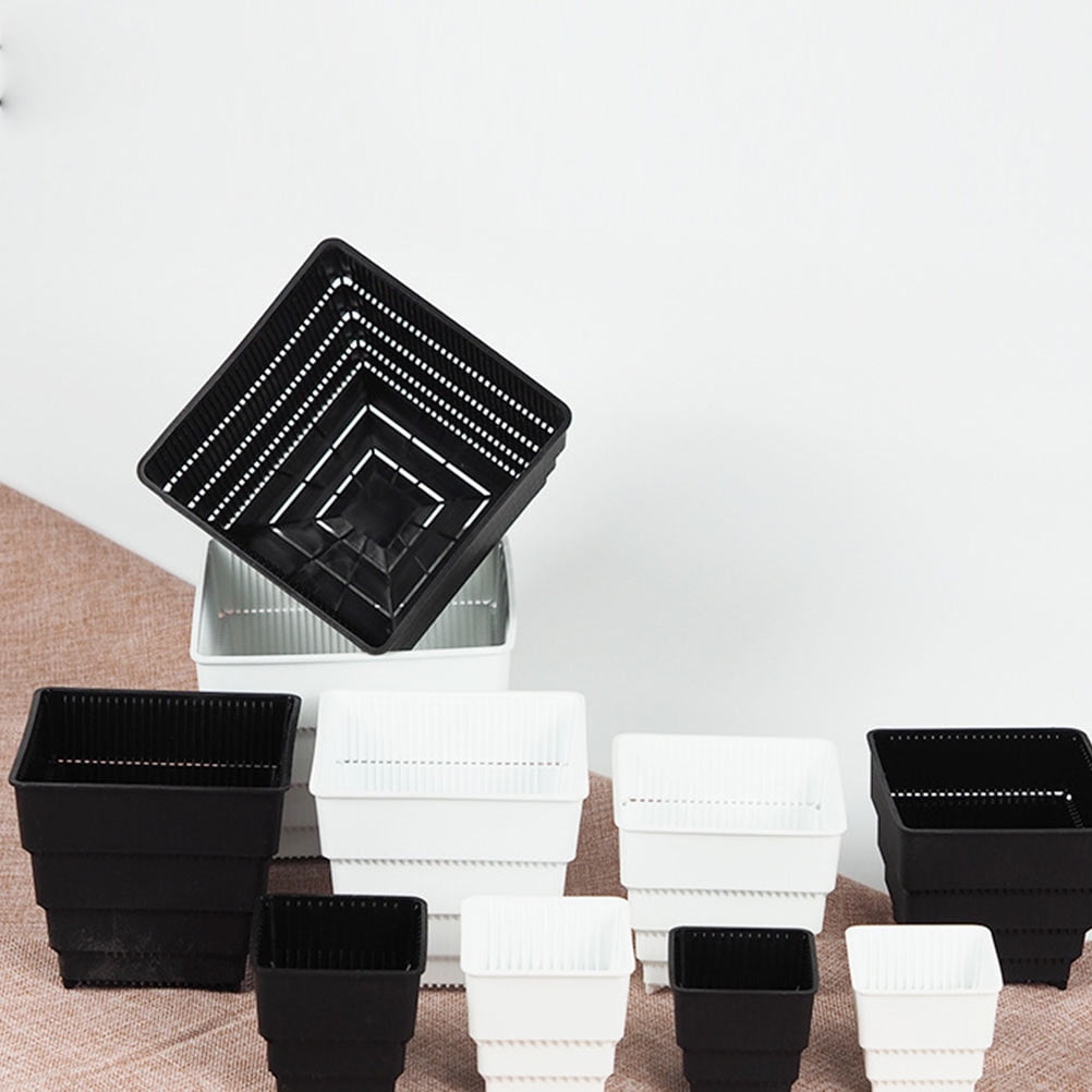 SWETRACE Planter Resin Black For Family 1Pc 4.7X4.4In 12X11.1CM Black