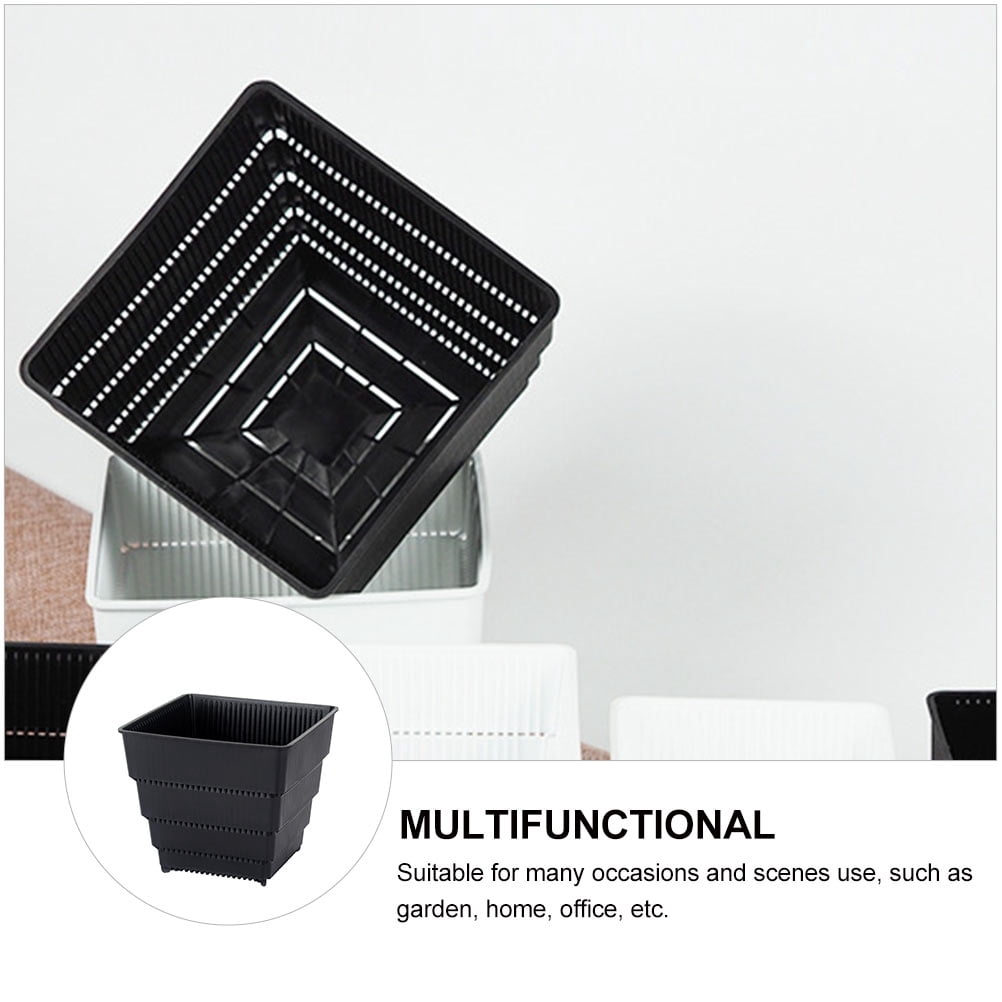 SWETRACE Planter Resin Black For Family 1Pc 4.7X4.4In 12X11.1CM Black