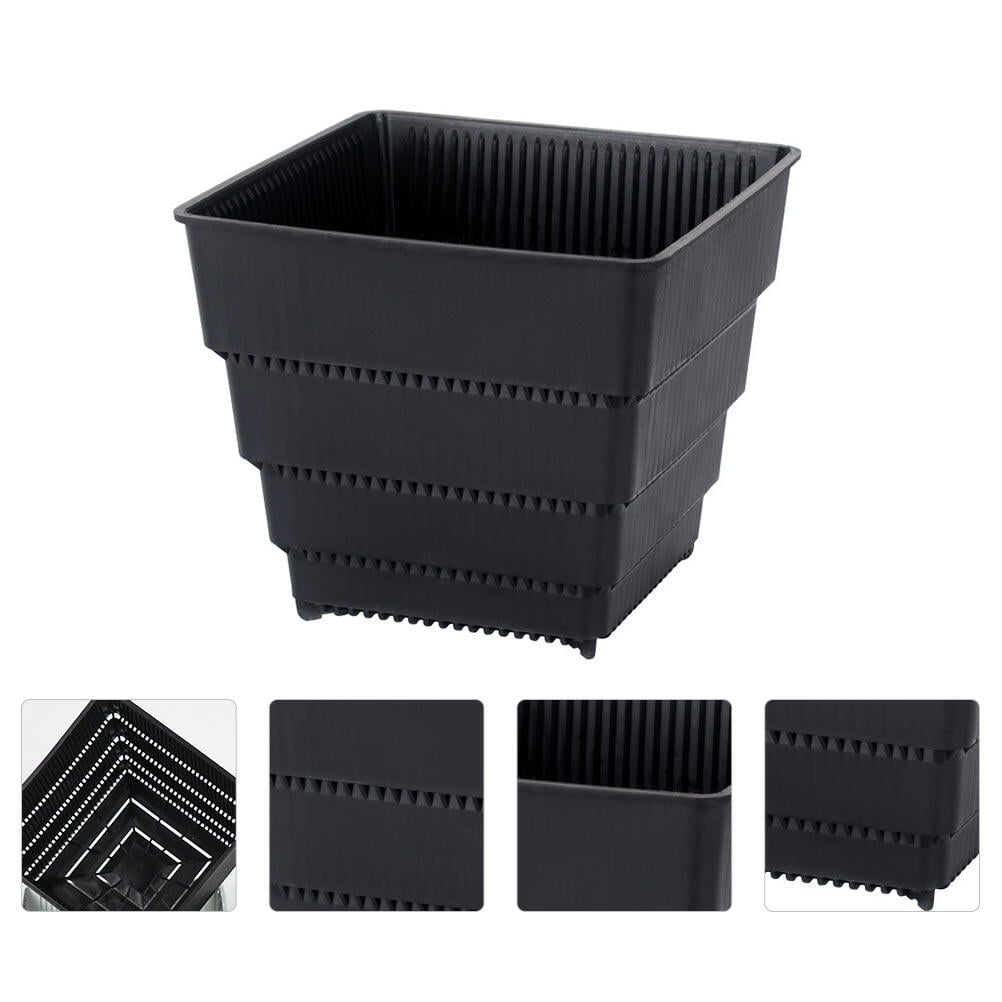 SWETRACE Planter Resin Black For Family 1Pc 4.7X4.4In 12X11.1CM Black