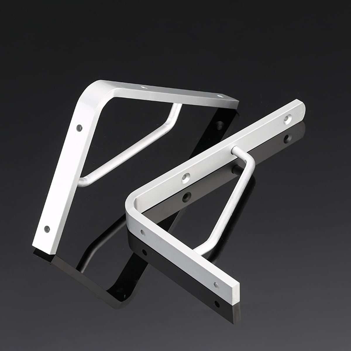Worgeous 2 PCS Heavy Duty Shelf Brackets Thickened Silver Shelf Support Bracket Aluminium Alloy Practical Durable Support Frame for Home (10inch) 25X16CM Silver