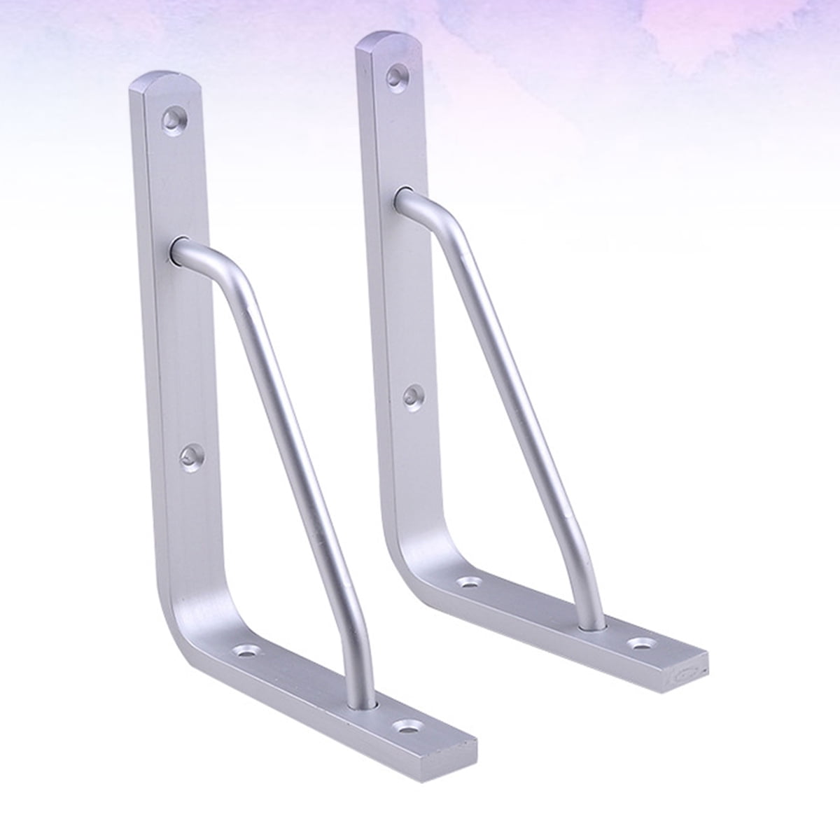 Worgeous 2 PCS Heavy Duty Shelf Brackets Thickened Silver Shelf Support Bracket Aluminium Alloy Practical Durable Support Frame for Home (10inch) 25X16CM Silver