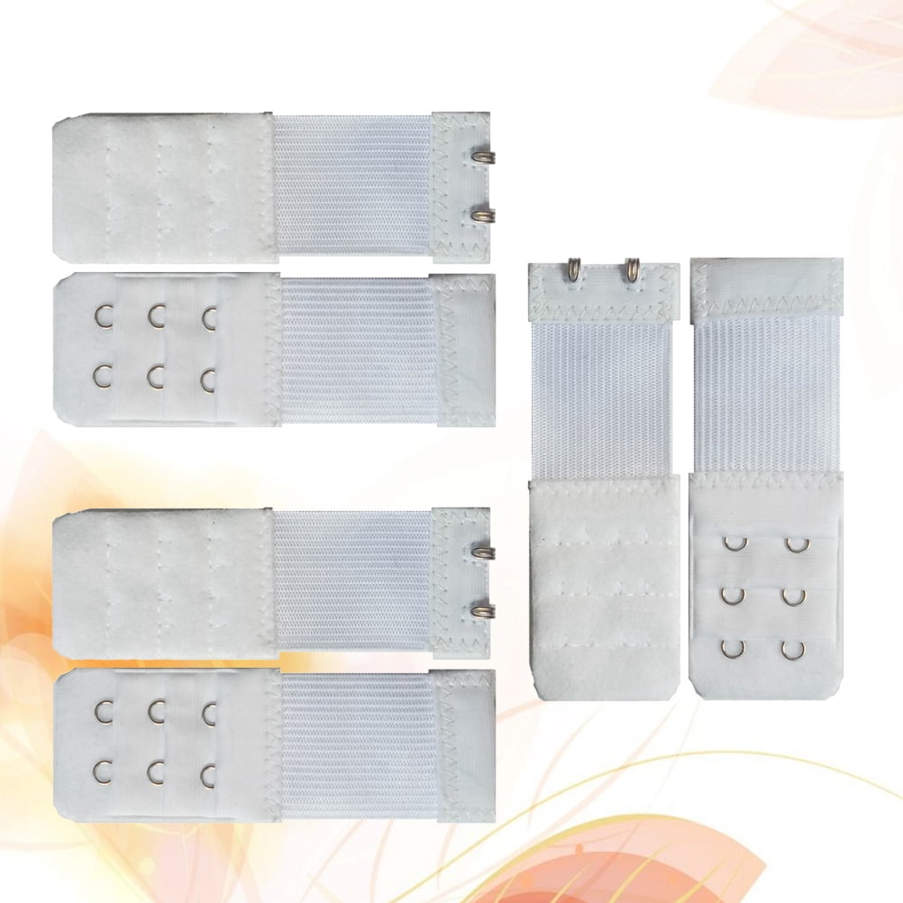 SWETRACE Bra Extension Buckle Polyester 6Pcs 3In Size 4 White