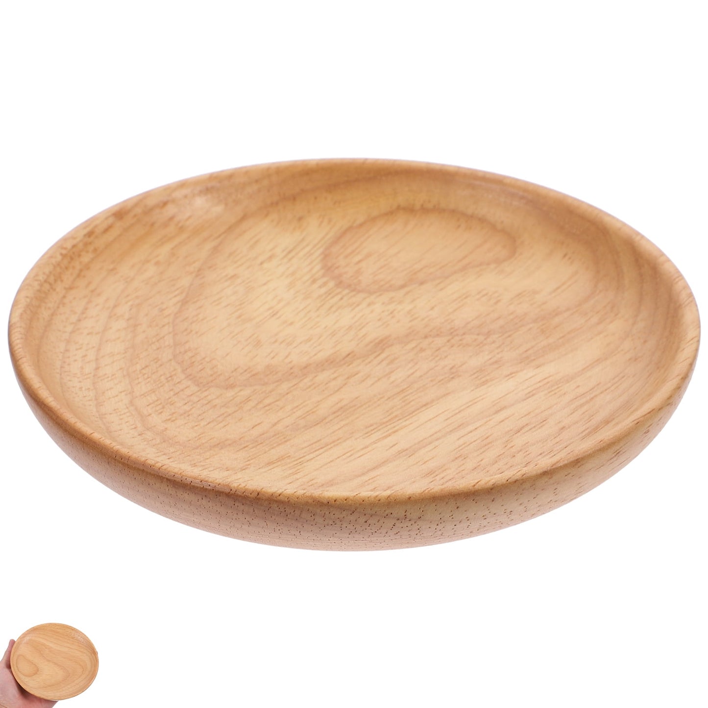 SWETRACE Flat Wooden Dinner Plate Beige For Wedding 1Pcs 4.9In 12.50X12.50X2.00CM Beige