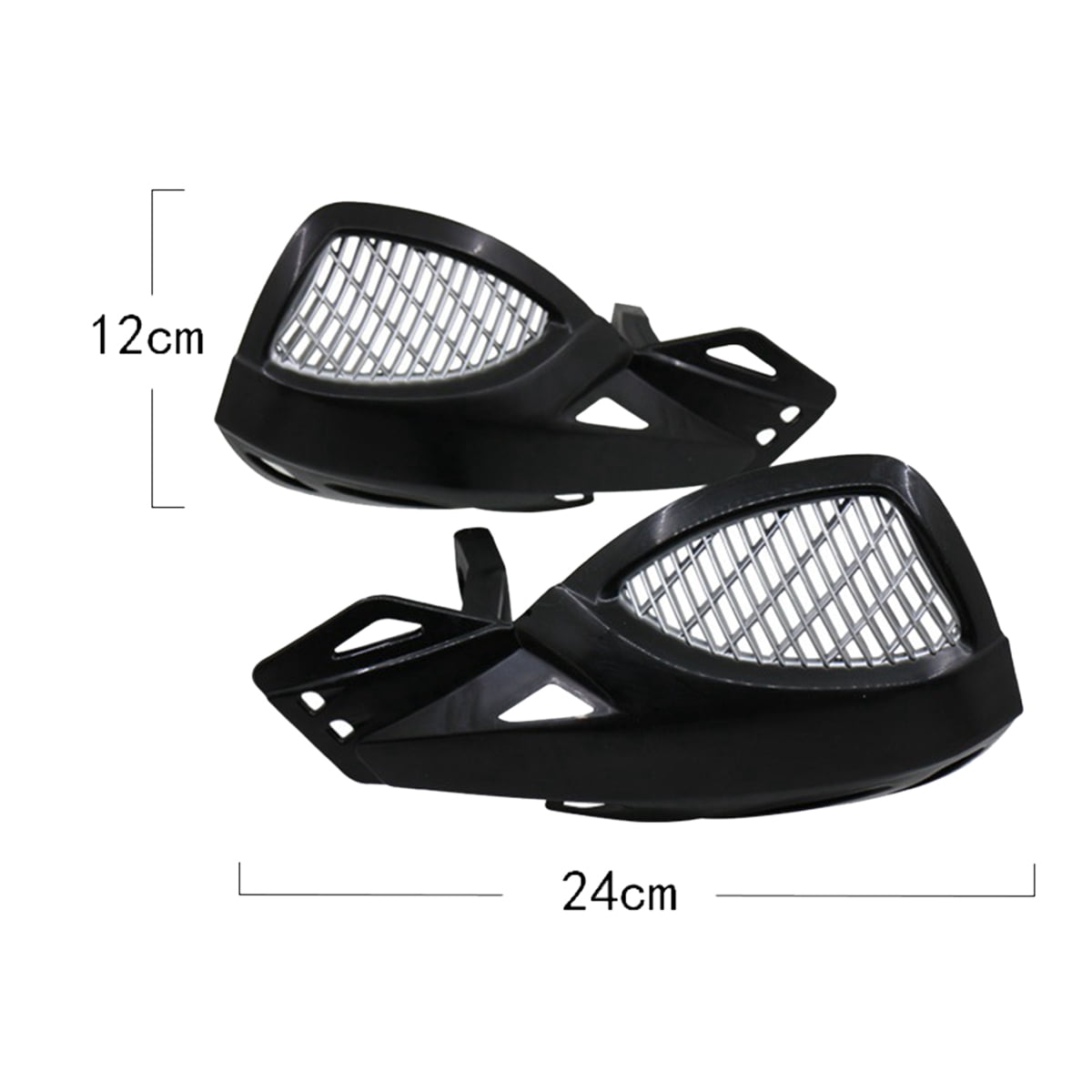 SWETRACE Protect Motorcycle Handlebars Motorbike Handguard Abs White 1 Pair 24.00X12.00X5.00CM Black