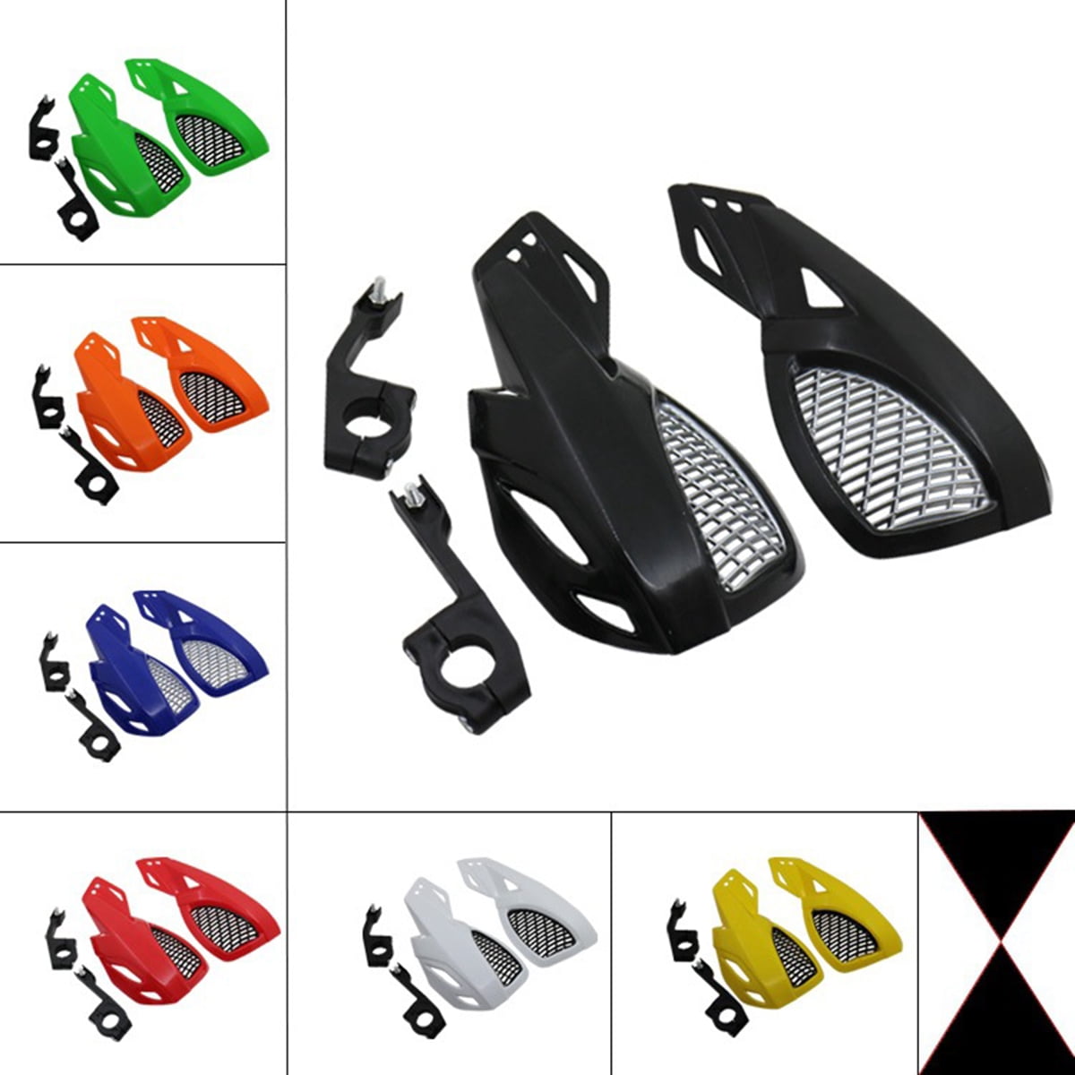 SWETRACE Protect Motorcycle Handlebars Motorbike Handguard Abs White 1 Pair 24.00X12.00X5.00CM Black