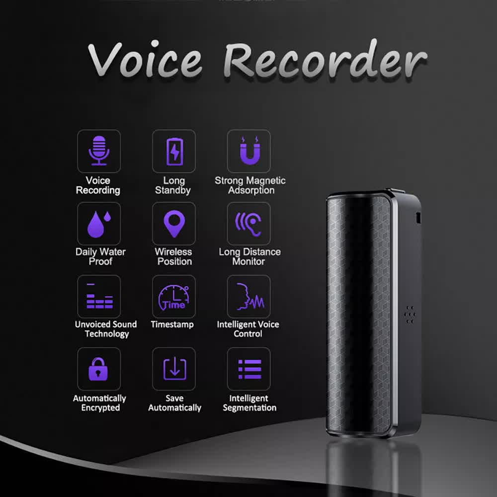 MP3 Spy Magnetic Recording Device Voice Activated Mini Audio Recorder Q70 US