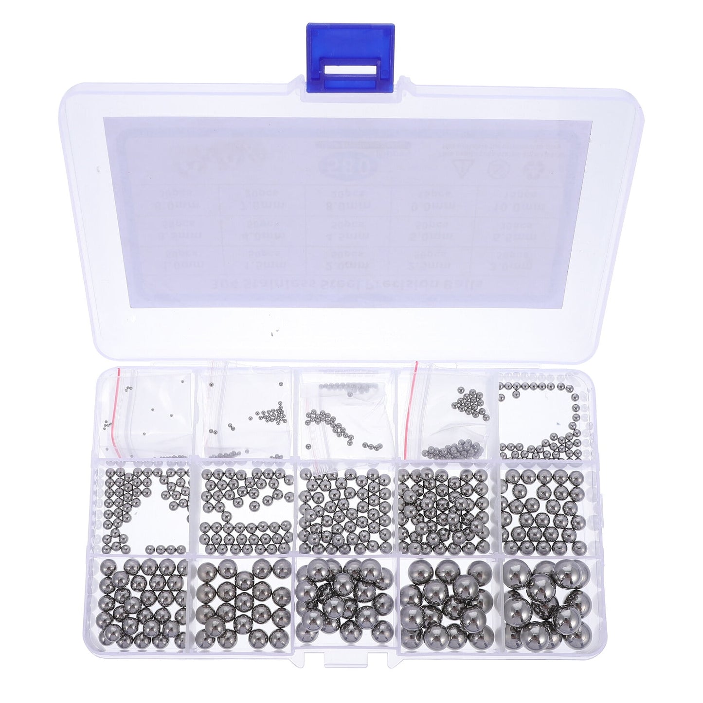 SWETRACE Bearing Steel Ball Assortment 580Pcs Round Easy Installation Mechanical Components 1X1X1CM Silver