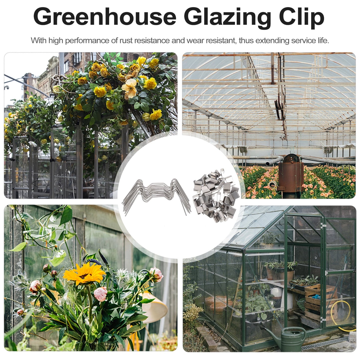 Ortofally 100pcs Greenhouse Glazing Z Overlap Clip Glazing Z Overlap Clip Glass Pane Clip 7.50X3.50X0.20CM Silver
