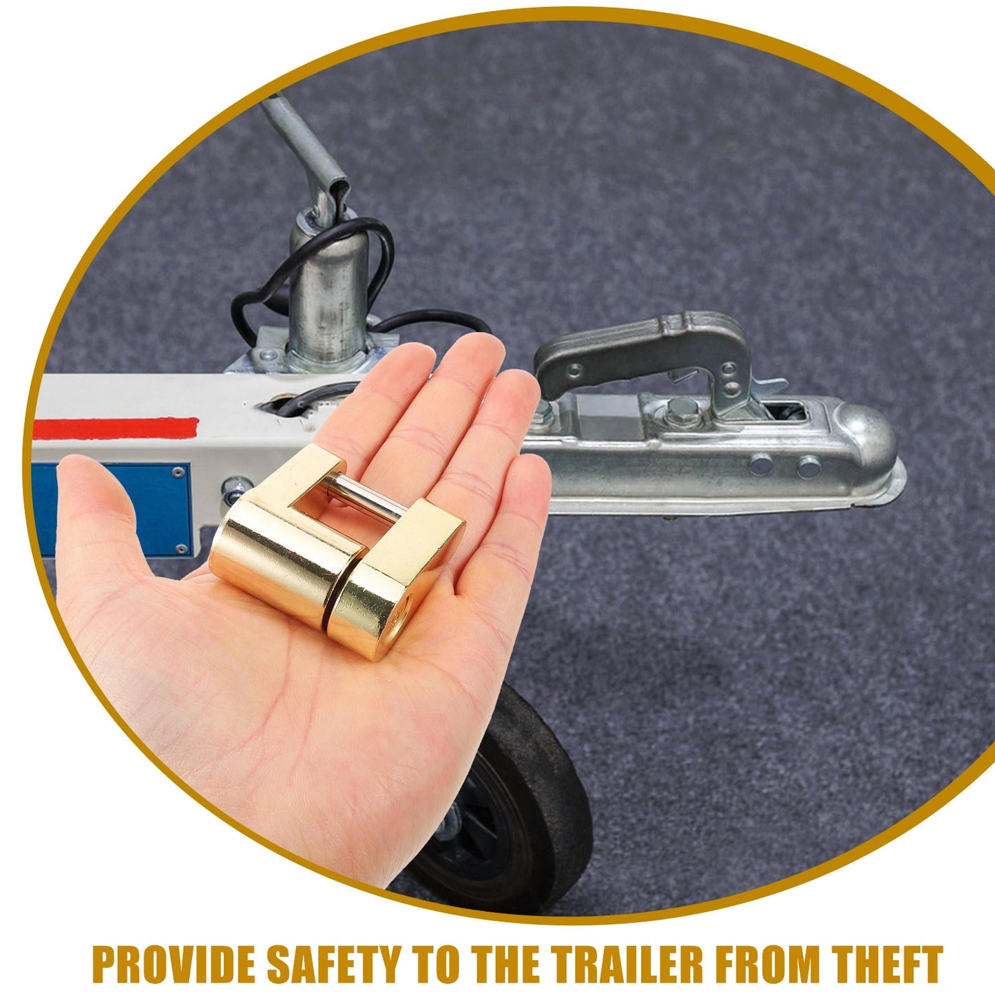 SWETRACE High Security Padlock Zinc Alloy Golden 1Pack For Hitch Security