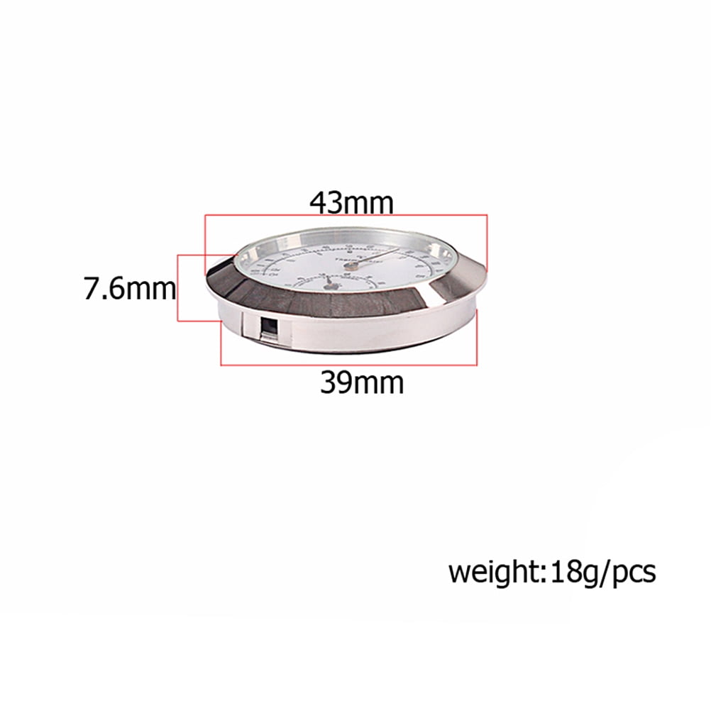 Worgeous Musical Instrument Hygrometer Round Violin Humidity Temperature Gauge Silver
