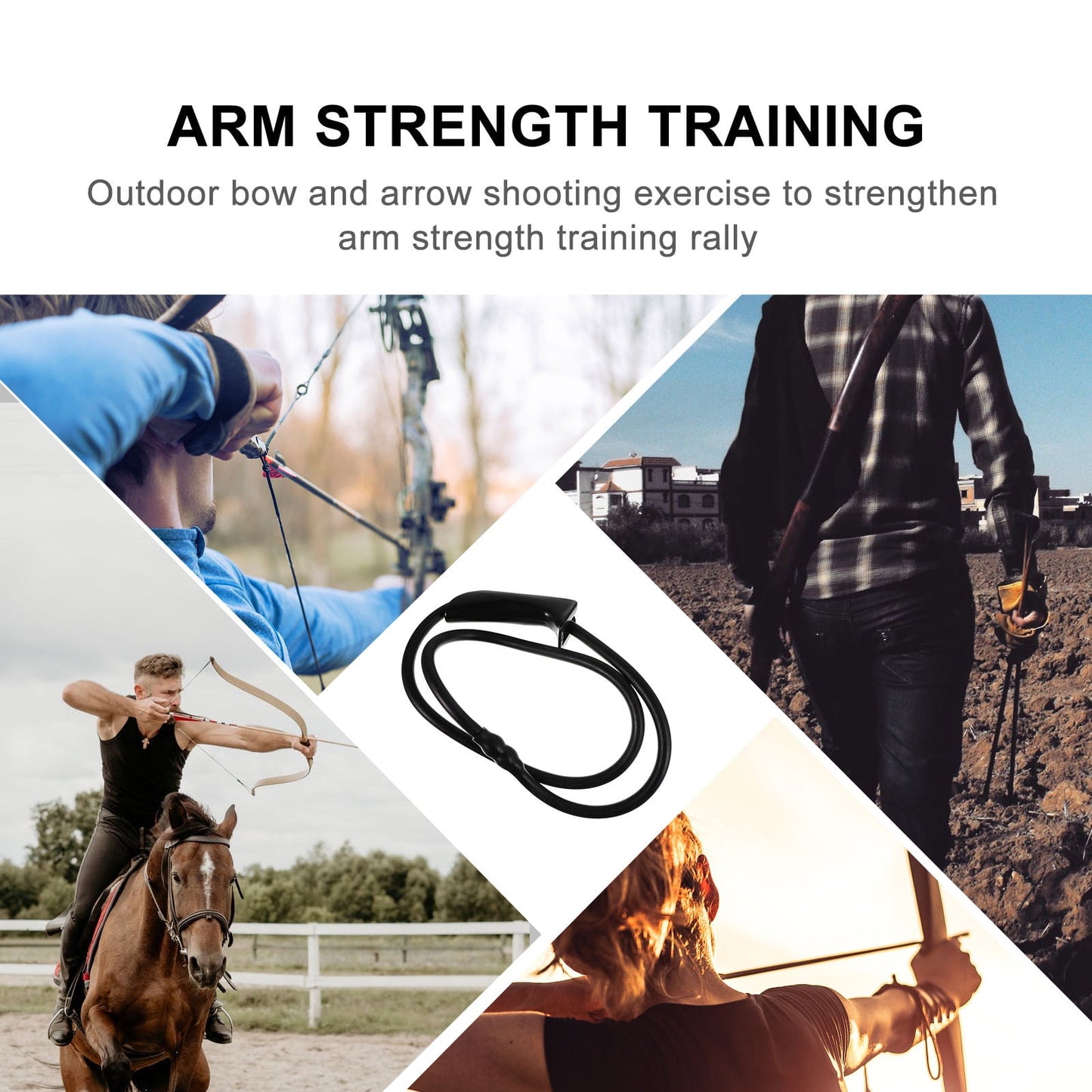 SWETRACE Resistance Bow Trainer Archery Band Rubber Black 1 Bow Training Equipment
