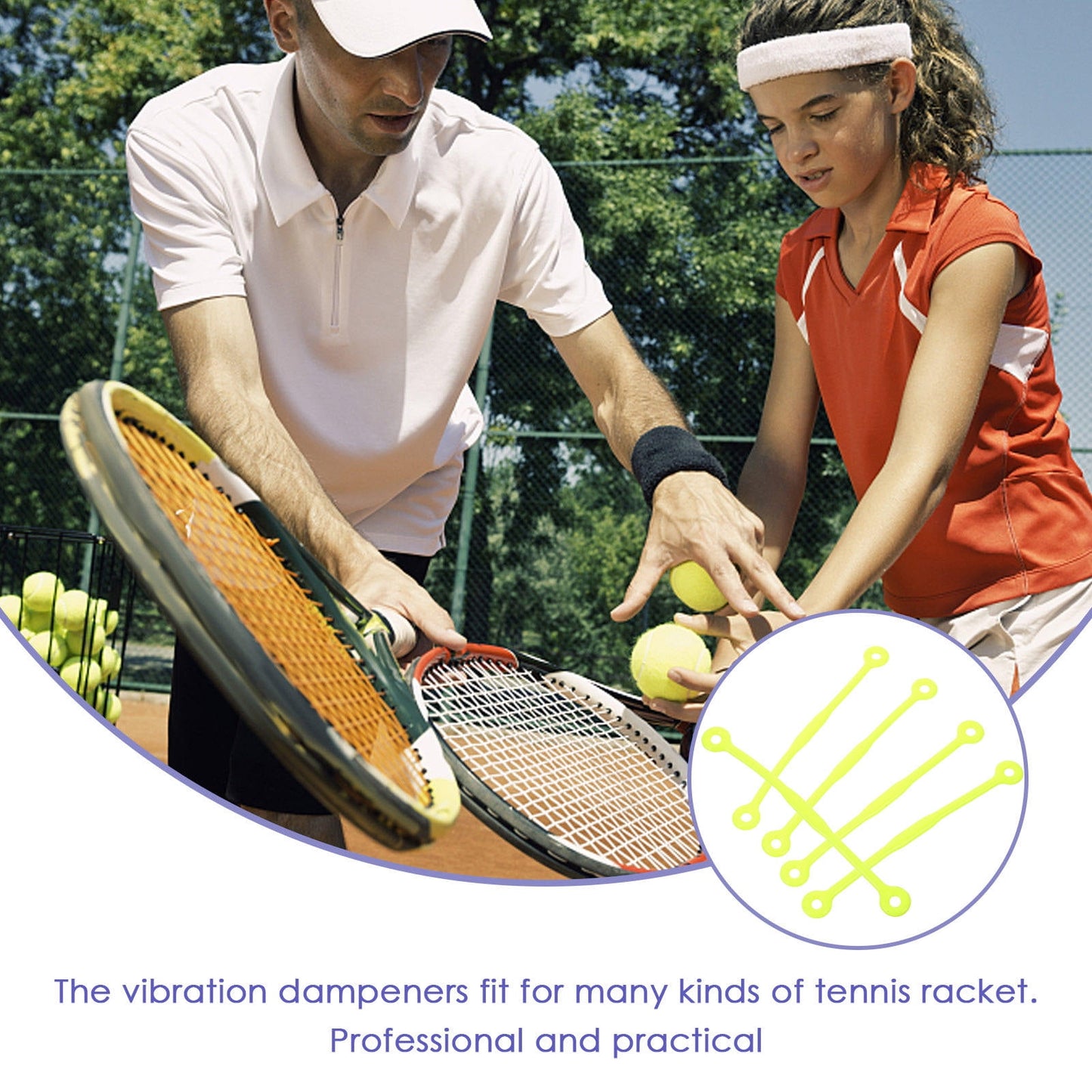 SWETRACE Tennis Dampeners for Racquet Green 5Pcs 12x0.39in