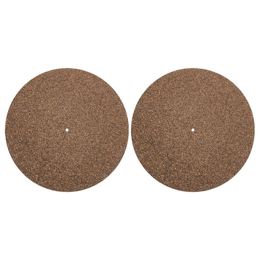Ortofally 2Pcs Turntable Mat Cork Turntable Mat Cork Non-Slip Anti-Static Cork Mats Music Supply 29.70X29.70X0.10CM Brown