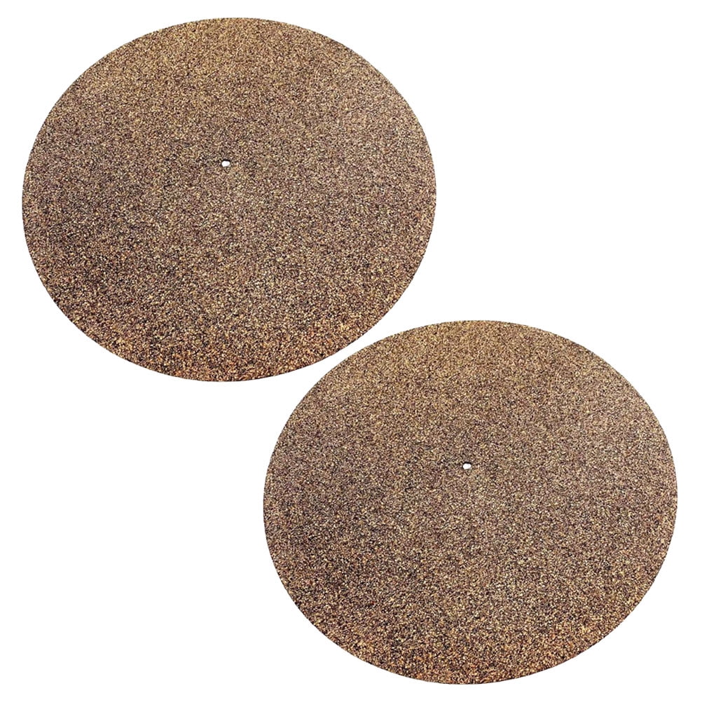 Ortofally 2Pcs Turntable Mat Cork Turntable Mat Cork Non-Slip Anti-Static Cork Mats Music Supply 29.70X29.70X0.10CM Brown