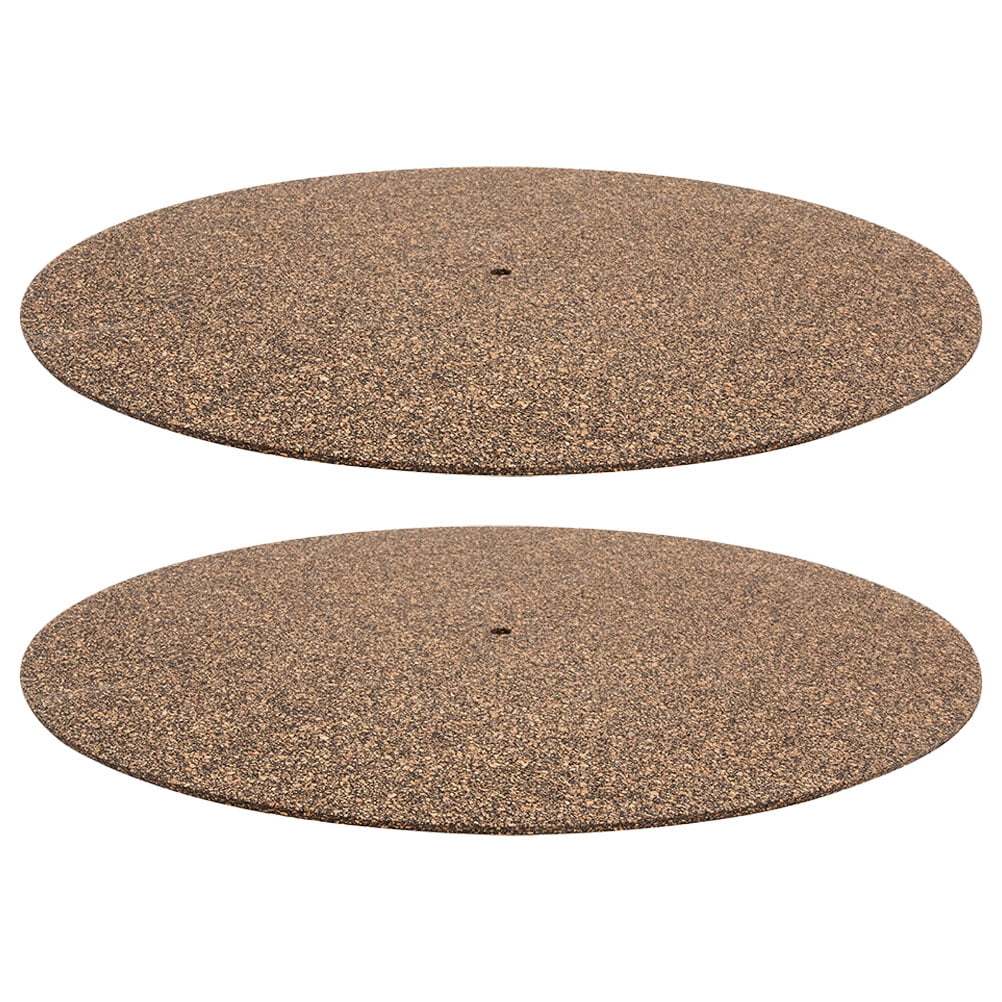 Ortofally 2Pcs Turntable Mat Cork Turntable Mat Cork Non-Slip Anti-Static Cork Mats Music Supply 29.70X29.70X0.10CM Brown