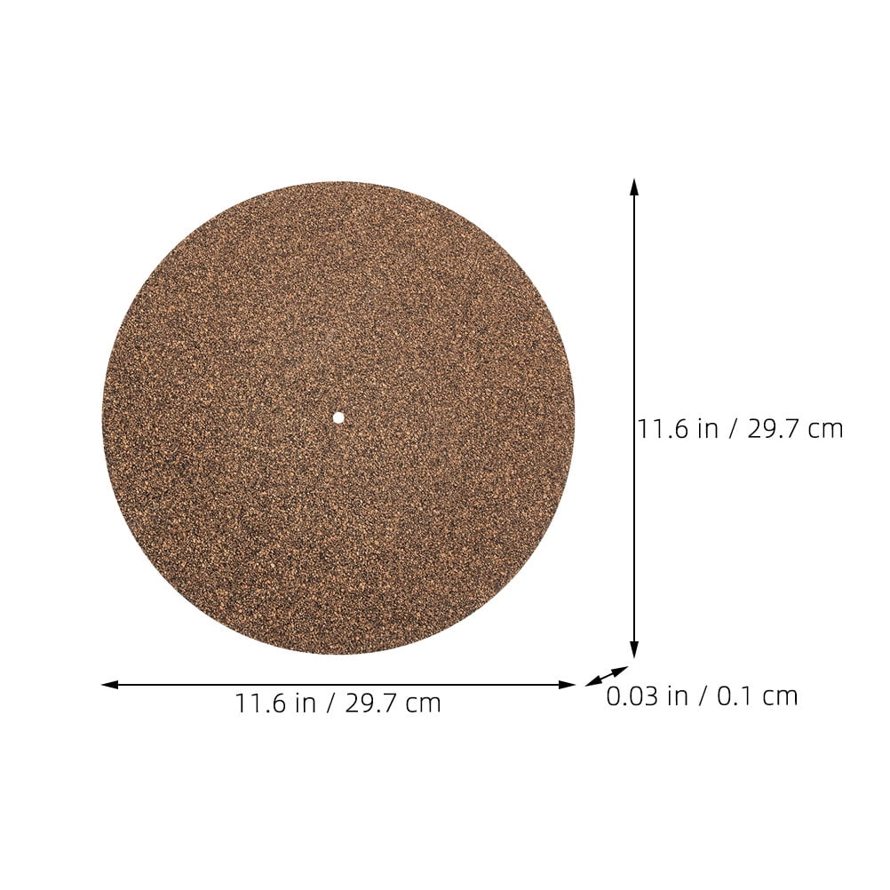 Ortofally 2Pcs Turntable Mat Cork Turntable Mat Cork Non-Slip Anti-Static Cork Mats Music Supply 29.70X29.70X0.10CM Brown
