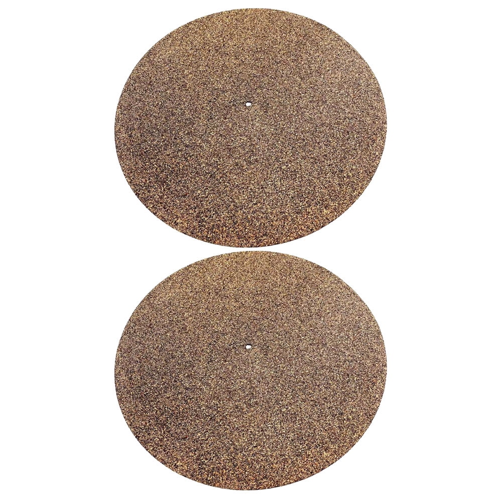 Ortofally 2Pcs Turntable Mat Cork Turntable Mat Cork Non-Slip Anti-Static Cork Mats Music Supply 29.70X29.70X0.10CM Brown