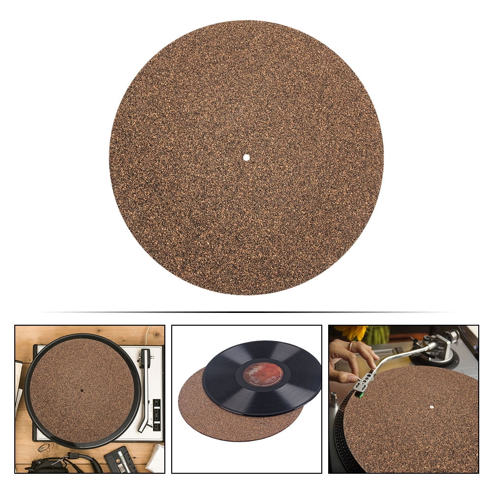 Ortofally 2Pcs Turntable Mat Cork Turntable Mat Cork Non-Slip Anti-Static Cork Mats Music Supply 29.70X29.70X0.10CM Brown