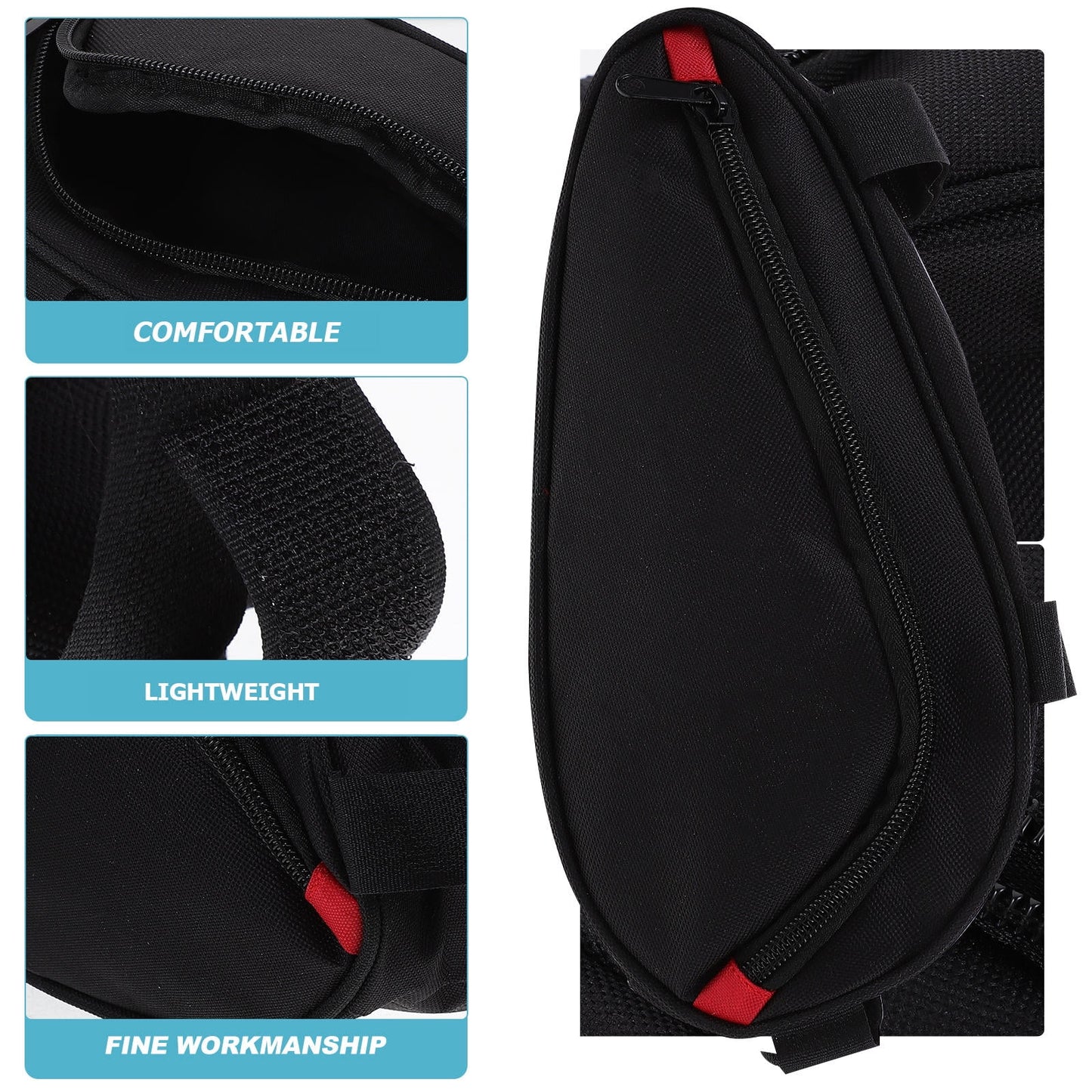 SWETRACE Bike Triangle Handlebar Bags Black Waterproof 1Pcs 9.84x4.33x3.14in