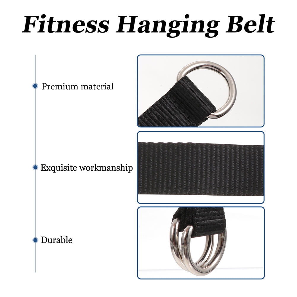 Worgeous 3 Pcs Fitness Horizontal Bar Strap Hanging Training Belt Pull Ups Black