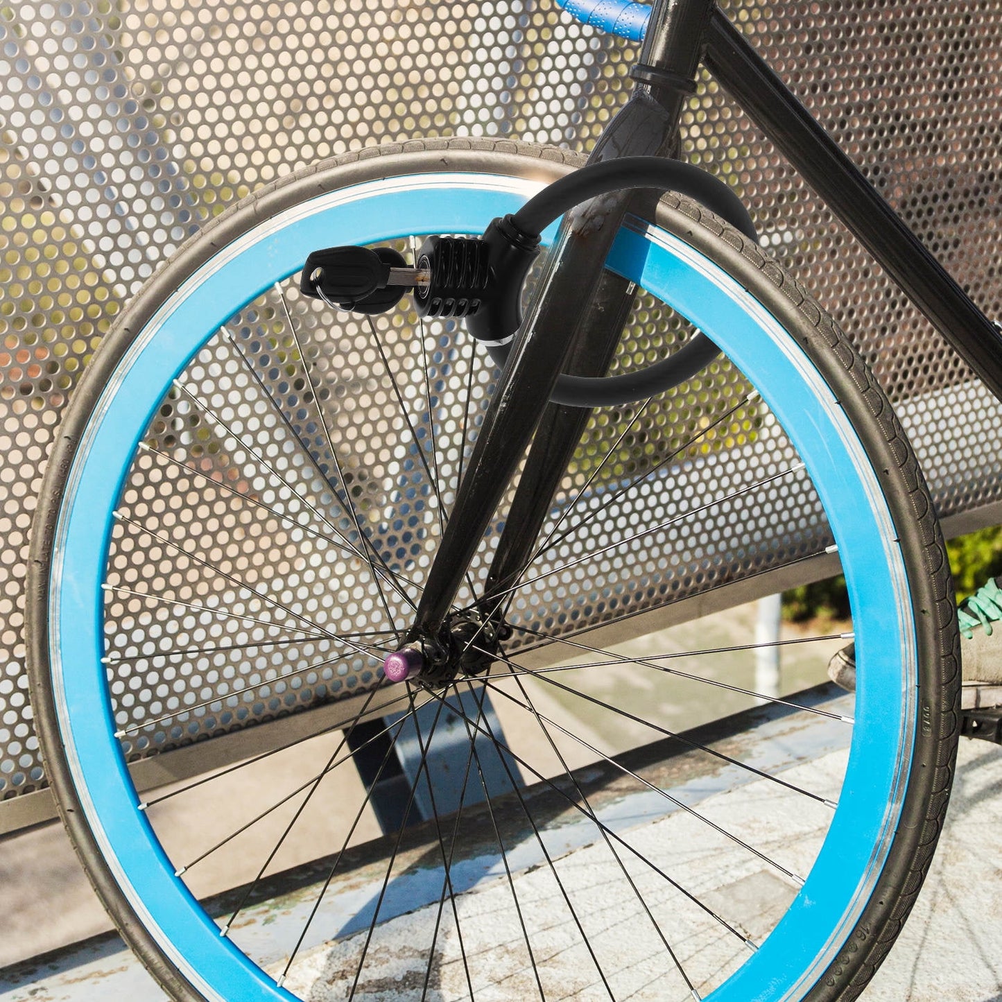 SWETRACE High-Security Bike Lock PVC Cycle Lock Black 1Set