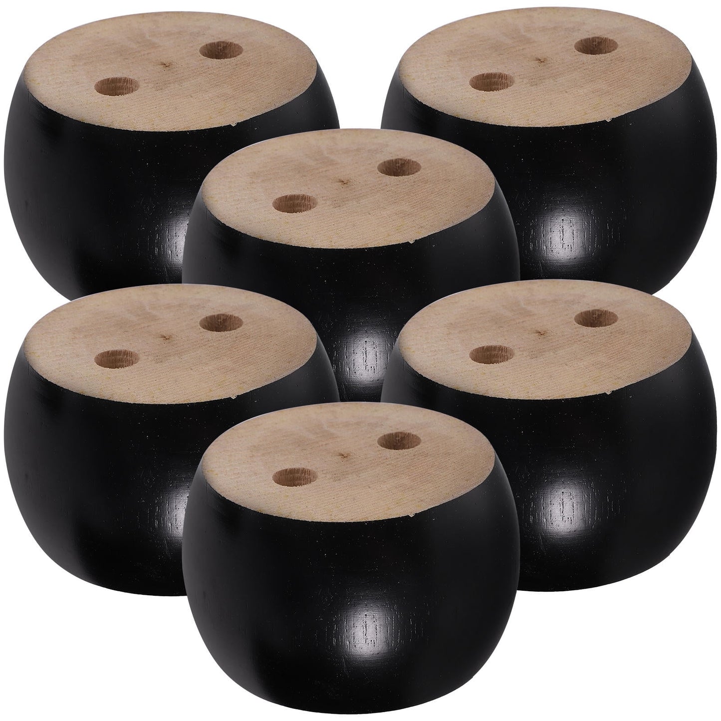 SWETRACE Furniture Feet Wood Round Bun Shape for Wooden Furniture Legs 6Pcs