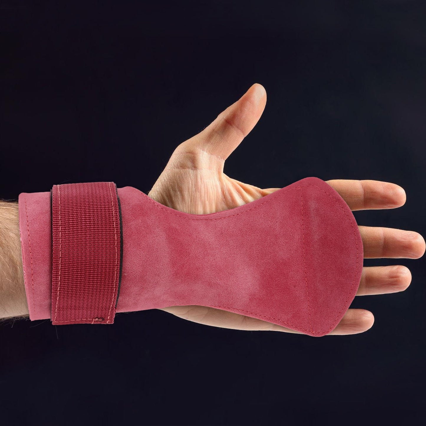 SWETRACE Gym Equipment Wrist Wraps Grip Enhancement Rosy 1Set PU 8.7x8.6x0.4in