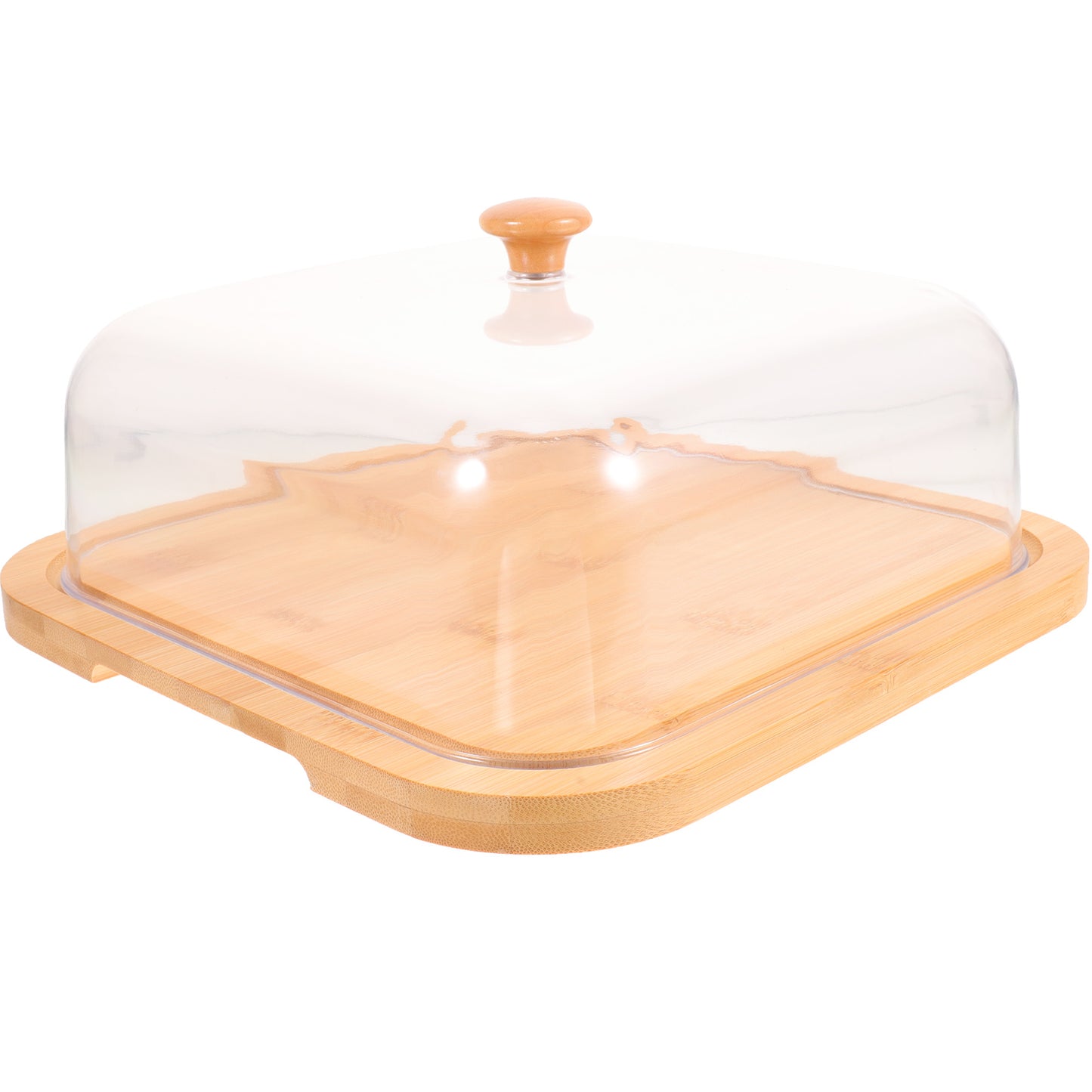 SWETRACE Bamboo Cake Serving Set Food Cover With Elegant Design For Set 10.2X10.2X5.1In