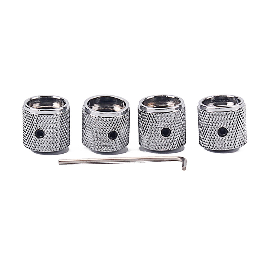 SWETRACE 4Pcs Metal Hexagon Knobs for Guitar Volume Control Silver 1.8 x 1.8 x 0.73in